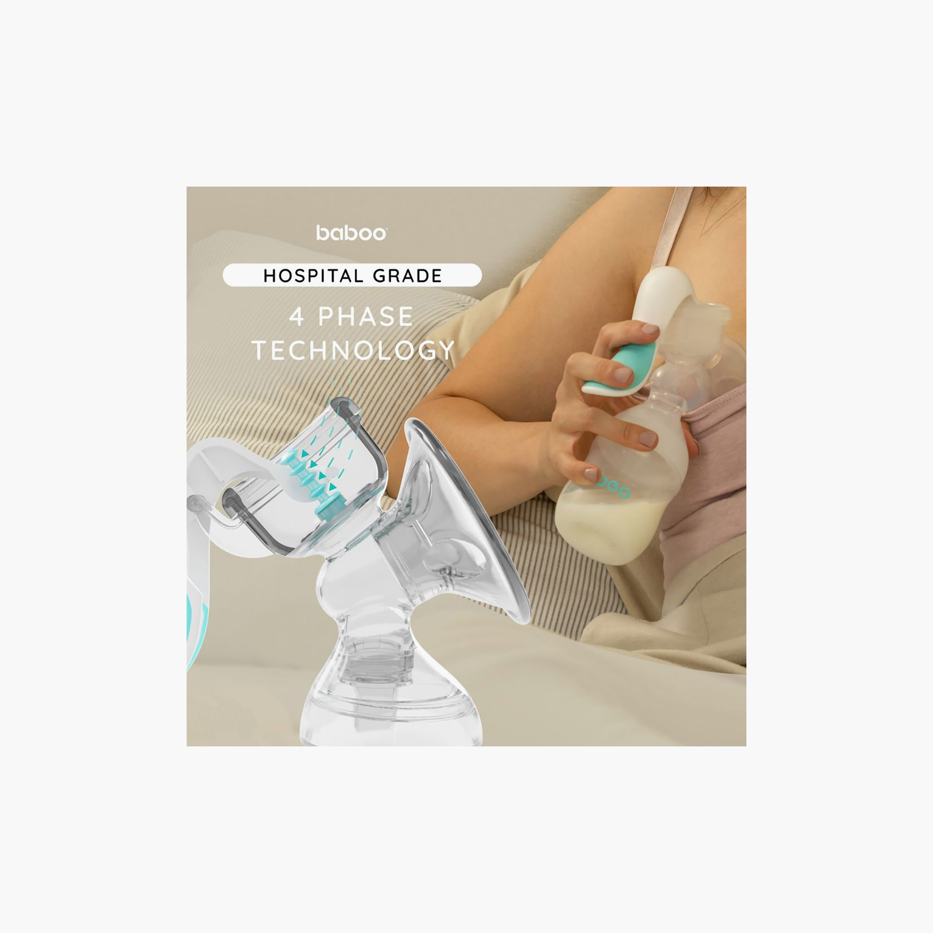 Baboo Manual Breast Pump with 4-Level Suction & Bottle Feeding Set - 130 ml-baby-feeding-breastfeedingandcare-image-4