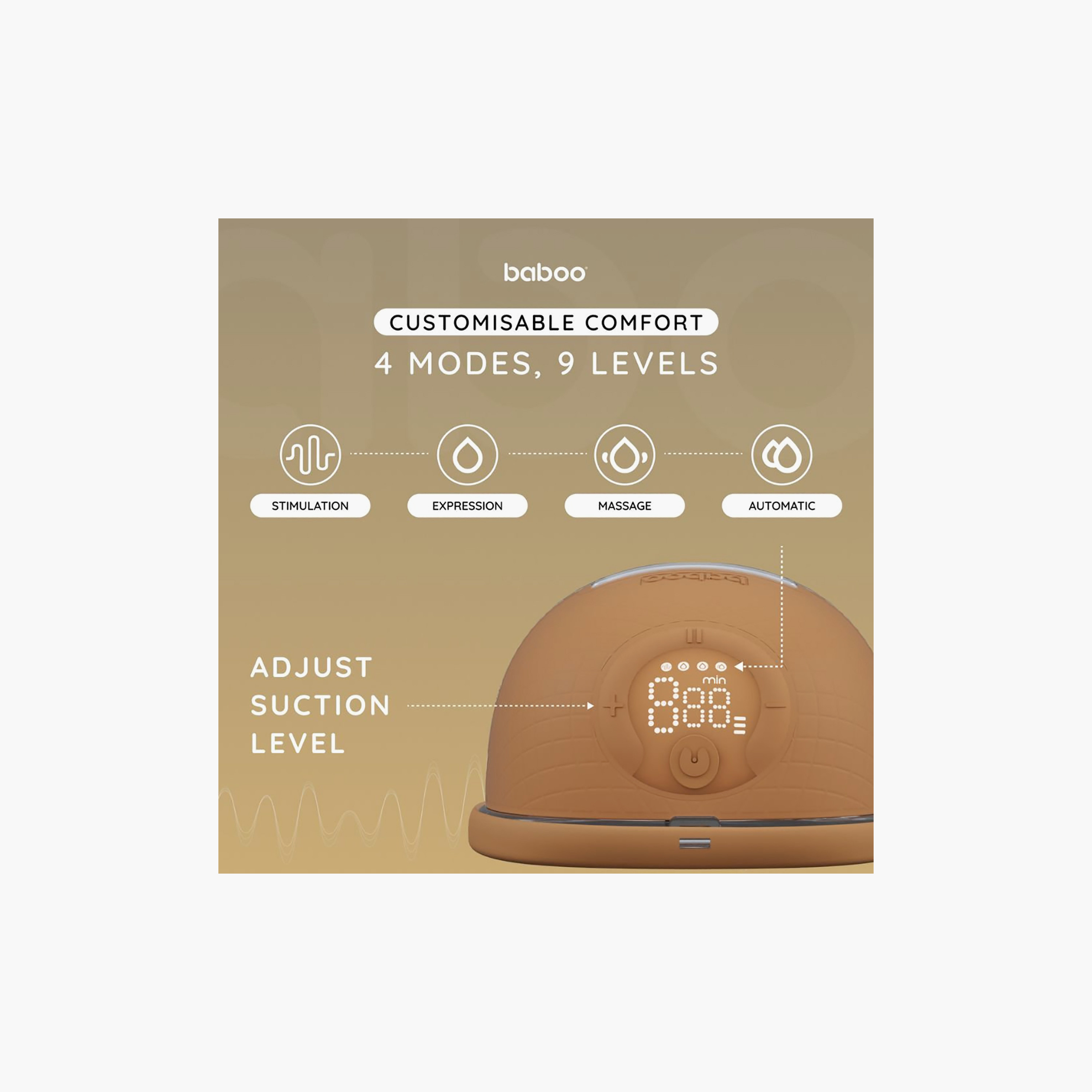 Baboo Single Electric Wearable Hands-Free Breast Pump W10 - 180 ml - Cacao-baby-feeding-breastfeedingandcare-image-5