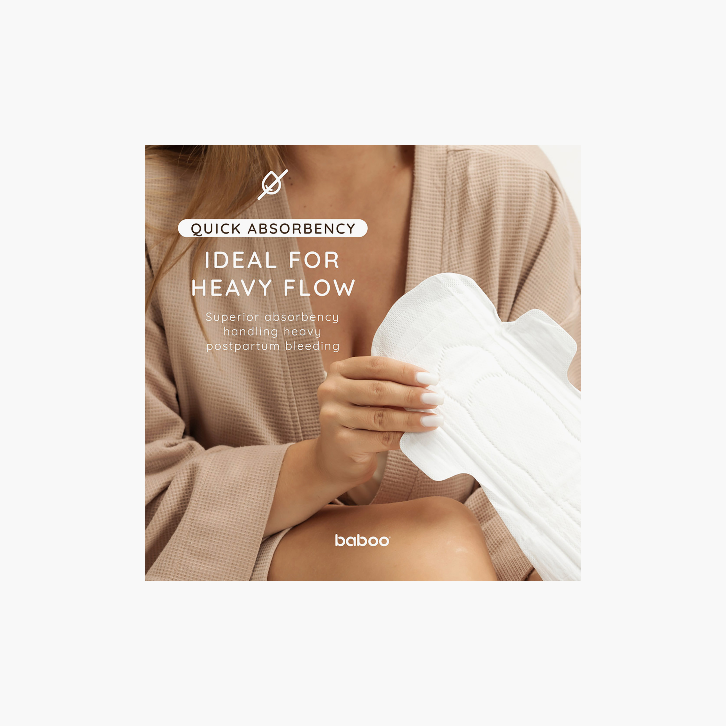 Baboo 8-Piece Postpartum Disposable Maternity Pads - L-women-clothing-maternity-lingerie-panties-image-4