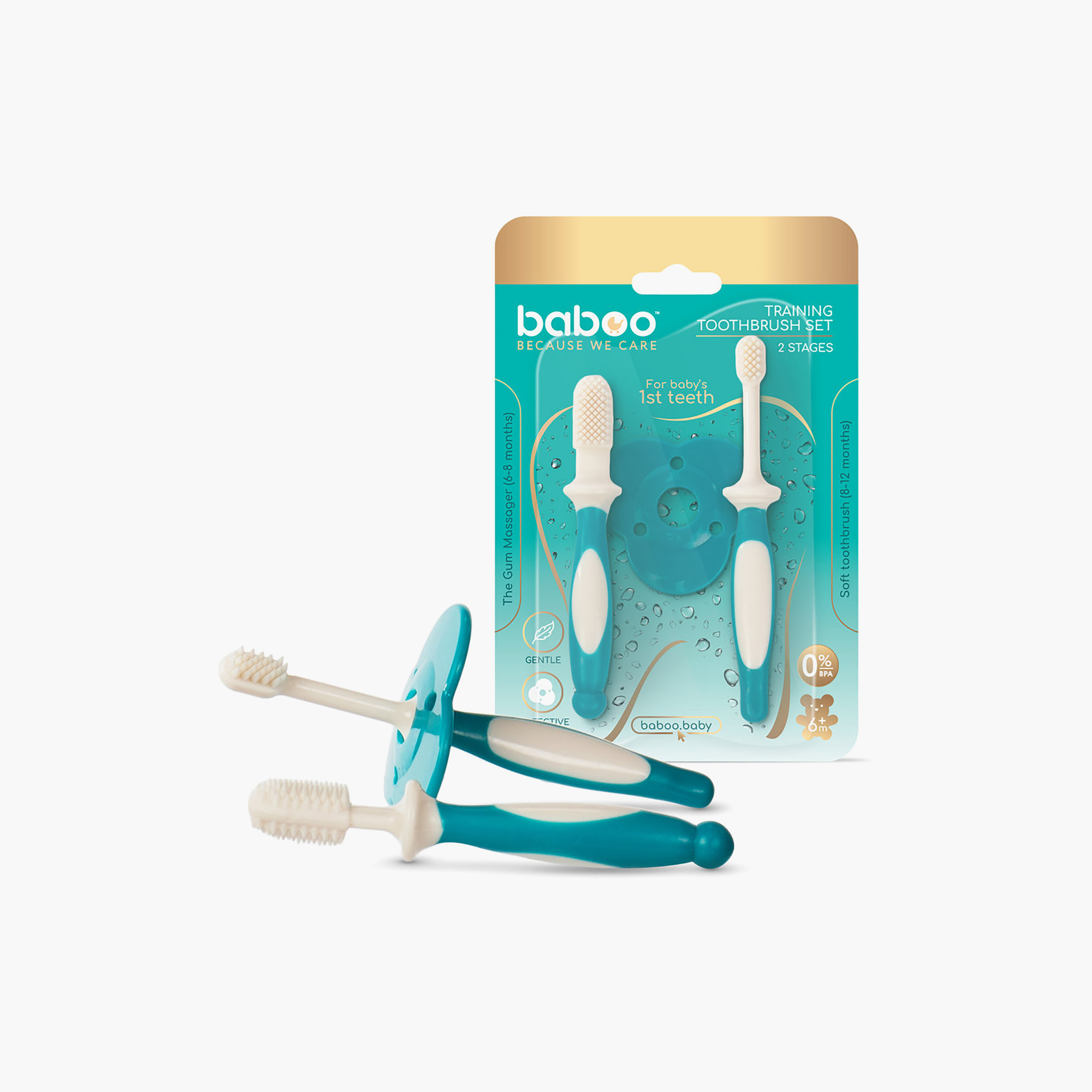 Baboo Silicone Training Toothbrush Set - 6 months-baby-bathandcare-oralcare-image-9