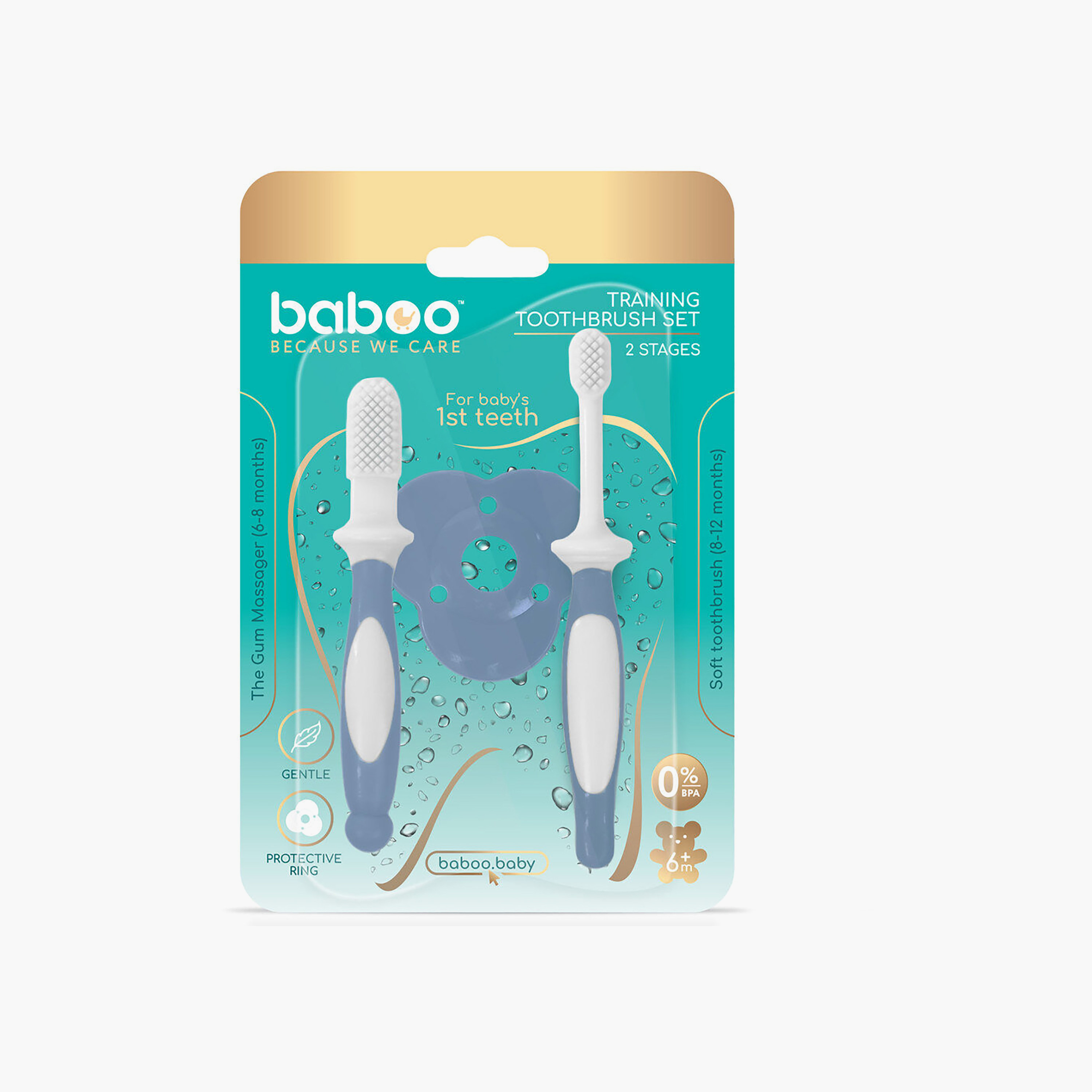 Baboo Silicone Training Toothbrush Set - 6 months-baby-bathandcare-oralcare-image-4