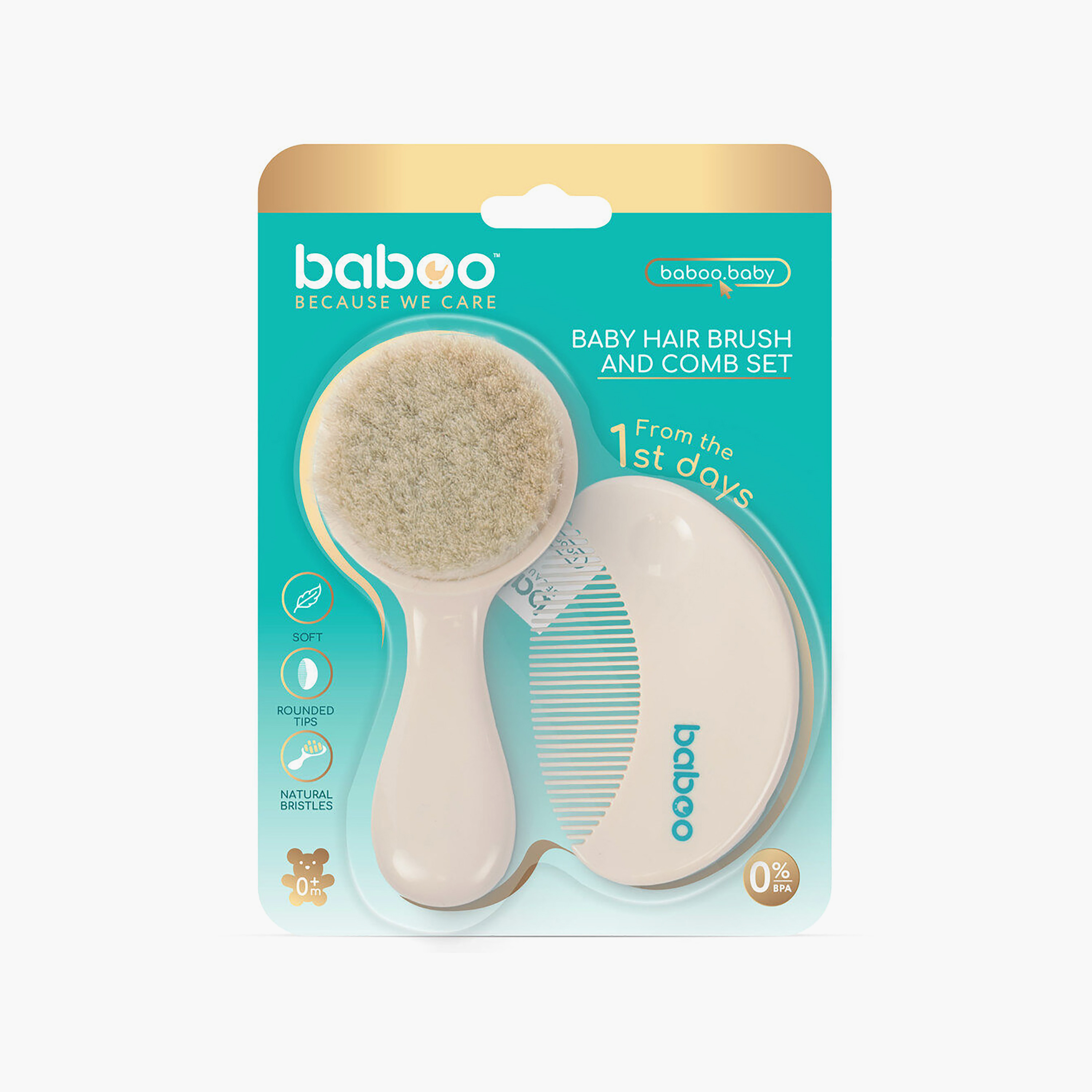 Baboo Brush & Comb Set - Cream-baby-bathandcare-hairbodyskincare-lotionsandcreams-image-3