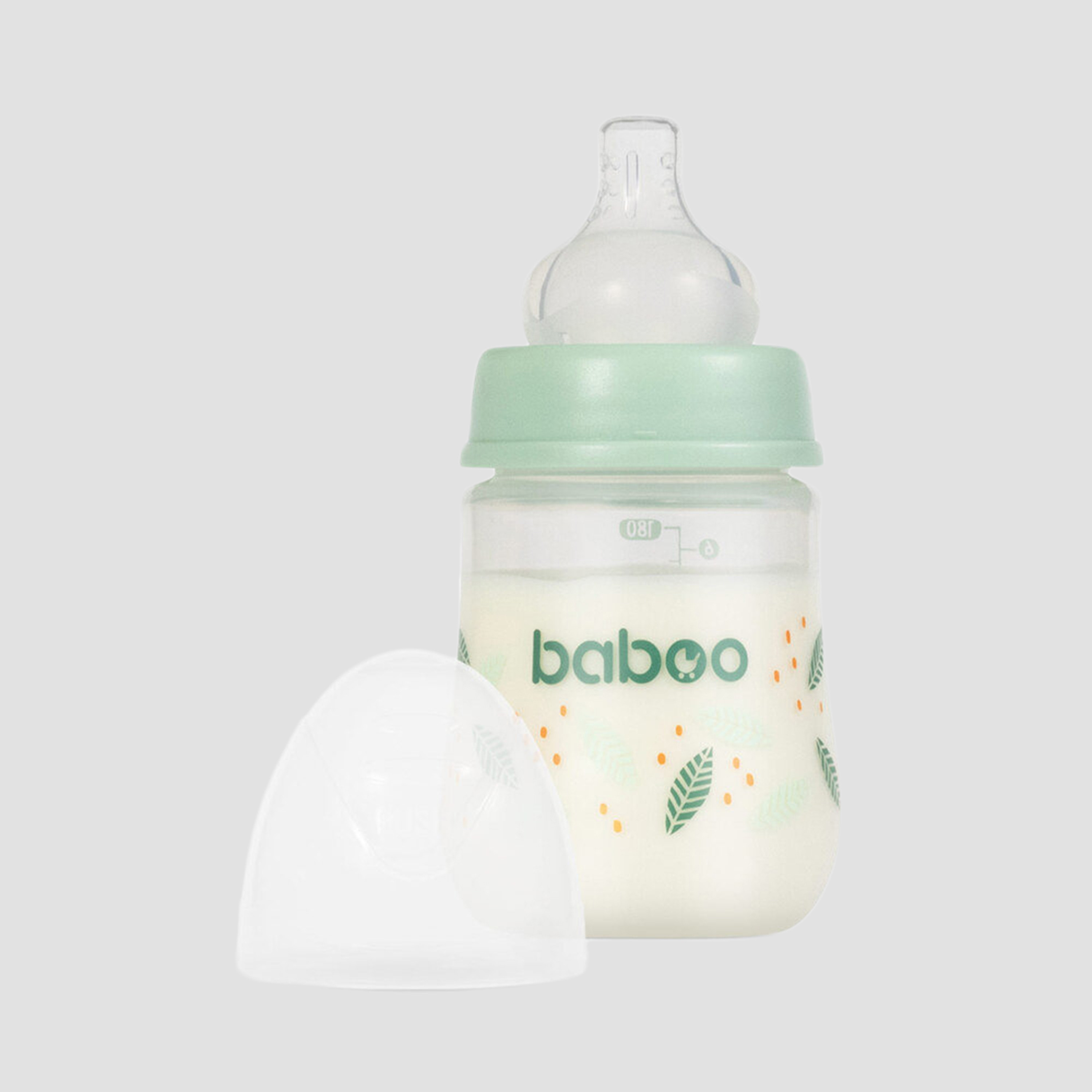 Baboo Anti-Colic Wide Neck Feeding Bottle - 180 ml - Peachy Keen - 0 Months+-baby-feeding-feedingbottles-bottlesandteats-image-4
