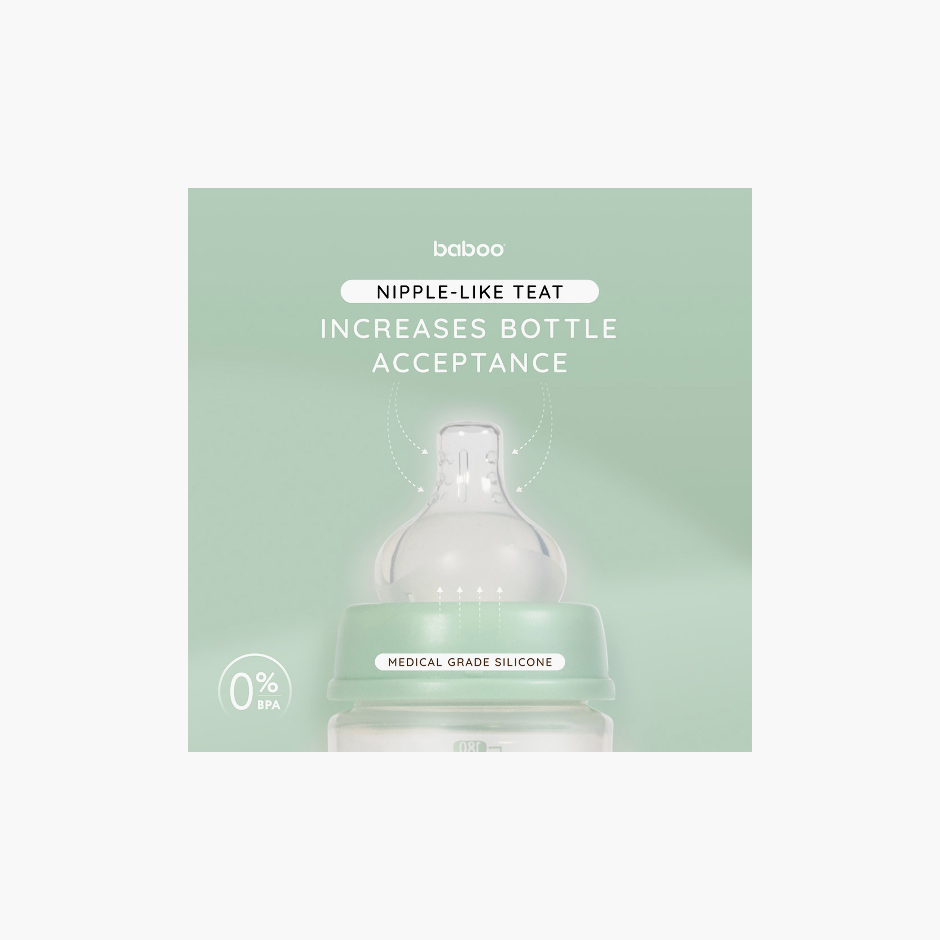 Baboo Anti-Colic Wide Neck Feeding Bottle - 180 ml - Peachy Keen - 0 Months+-baby-feeding-feedingbottles-bottlesandteats-image-7