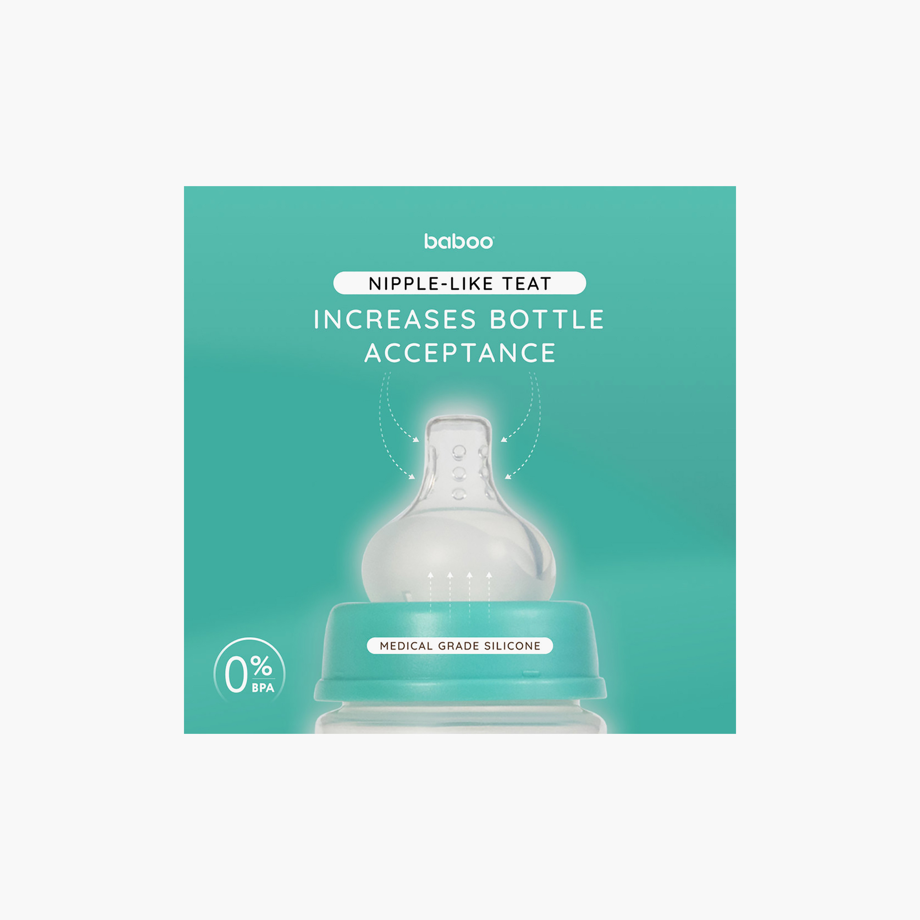 Baboo Anti-Colic Wide Neck Feeding Bottle - 250 ml - Lagoon Fiesta - 3 Months+-baby-feeding-feedingbottles-bottlesandteats-image-11