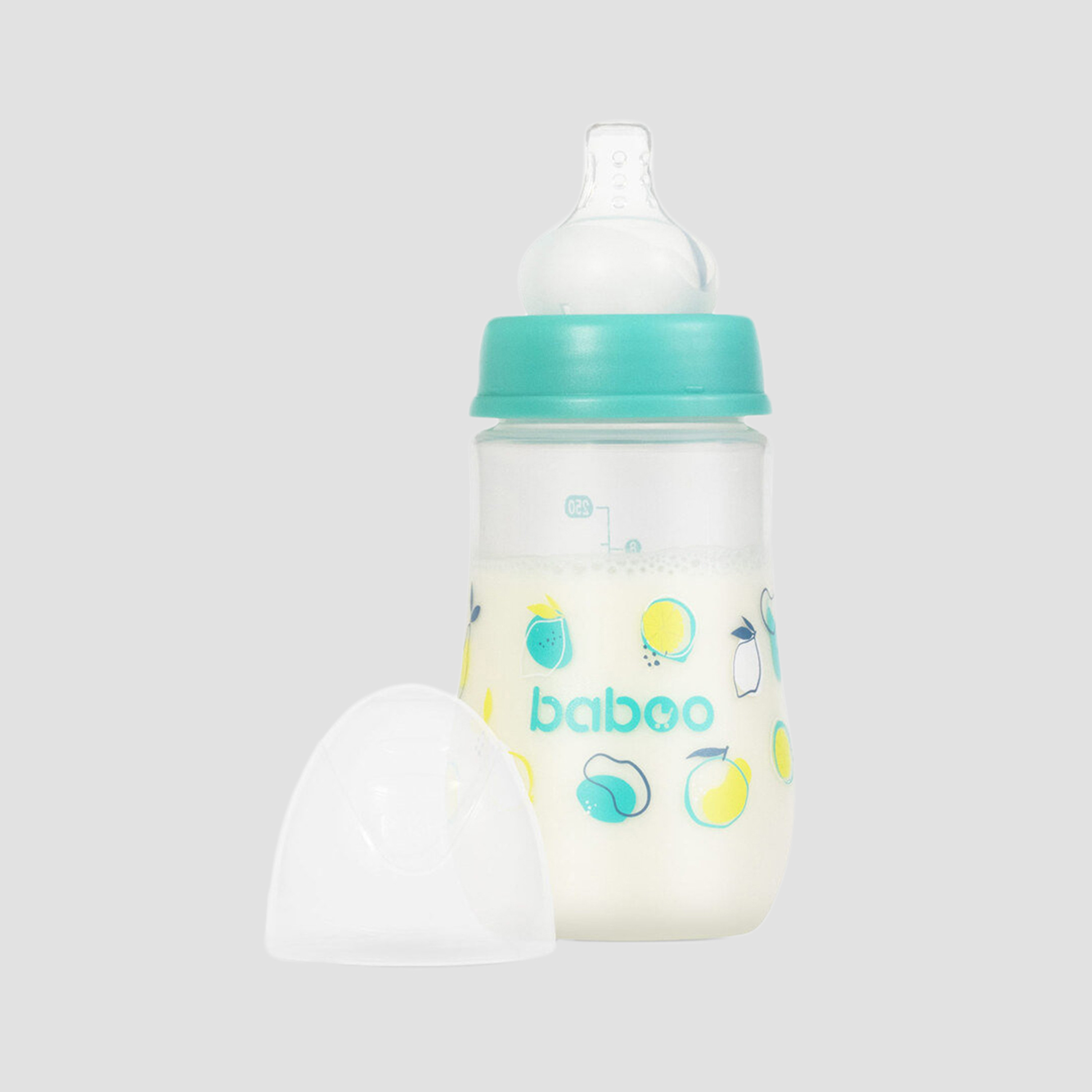 Baboo Anti-Colic Wide Neck Feeding Bottle - 250 ml - Lagoon Fiesta - 3 Months+-baby-feeding-feedingbottles-bottlesandteats-image-4