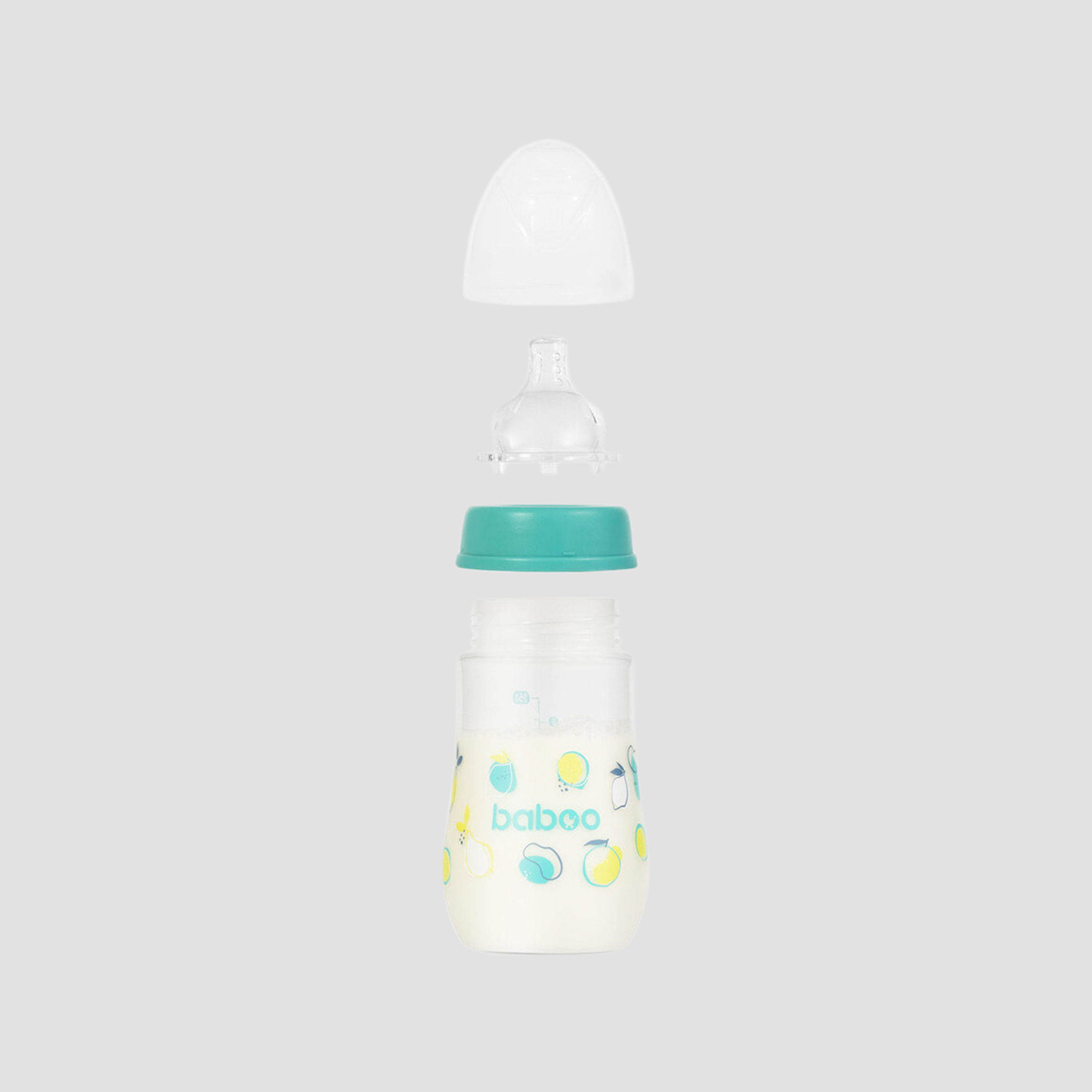 Baboo Anti-Colic Wide Neck Feeding Bottle - 250 ml - Lagoon Fiesta - 3 Months+-baby-feeding-feedingbottles-bottlesandteats-image-8
