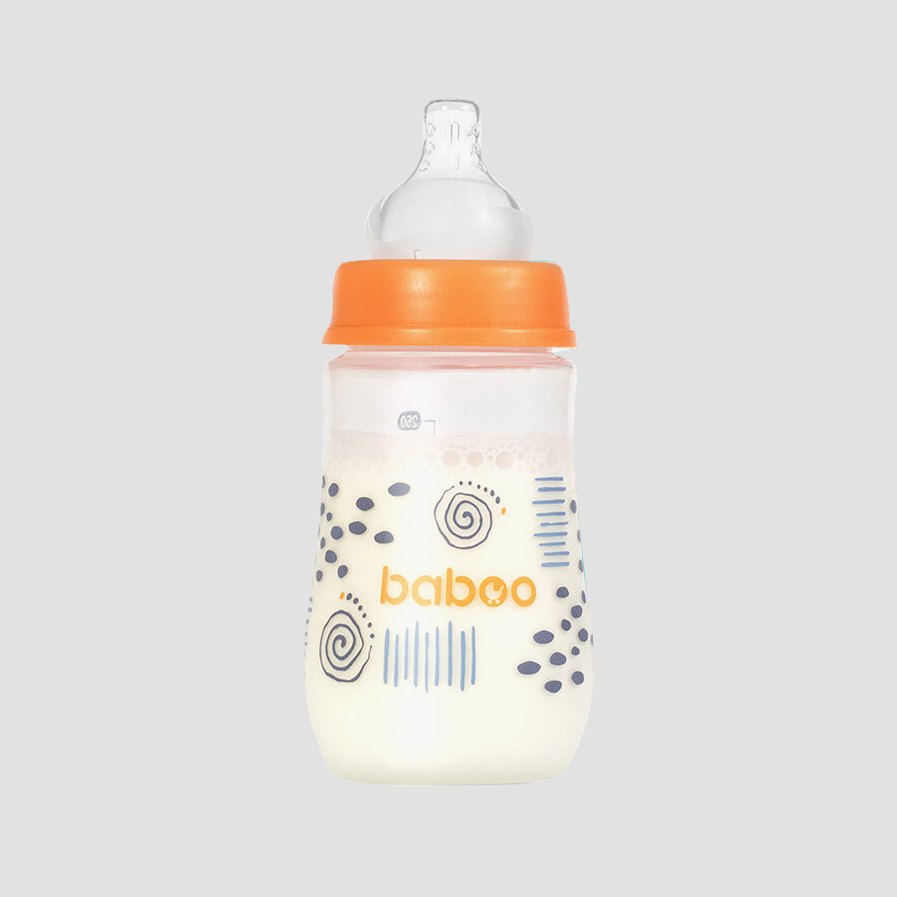 Baboo Anti-Colic Wide Neck Feeding Bottle - 250 ml - Blue Haze - 3 Months+-baby-feeding-feedingbottles-bottlesandteats-image-1