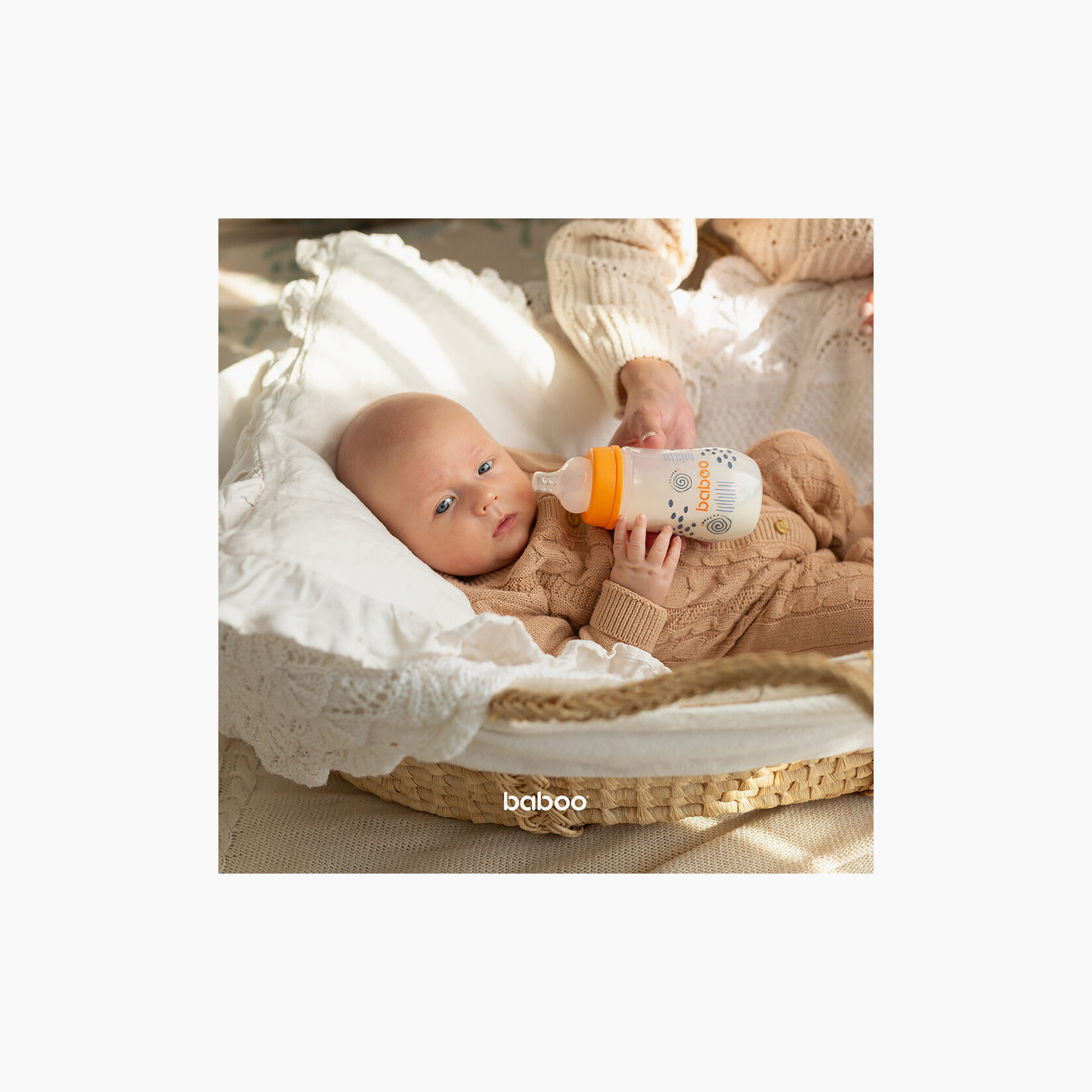 Baboo Anti-Colic Wide Neck Feeding Bottle - 250 ml - Blue Haze - 3 Months+-baby-feeding-feedingbottles-bottlesandteats-image-2