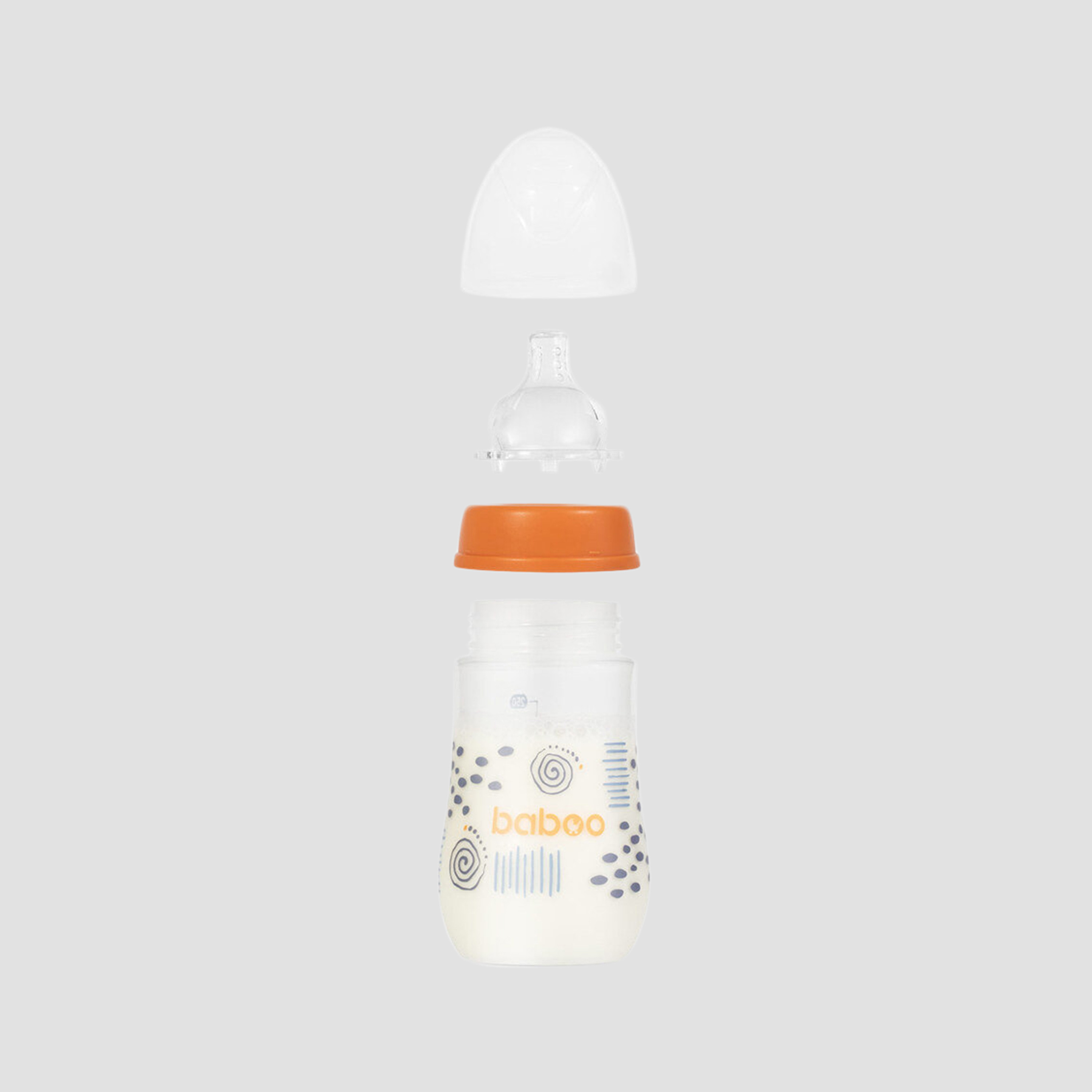 Baboo Anti-Colic Wide Neck Feeding Bottle - 250 ml - Blue Haze - 3 Months+-baby-feeding-feedingbottles-bottlesandteats-image-5