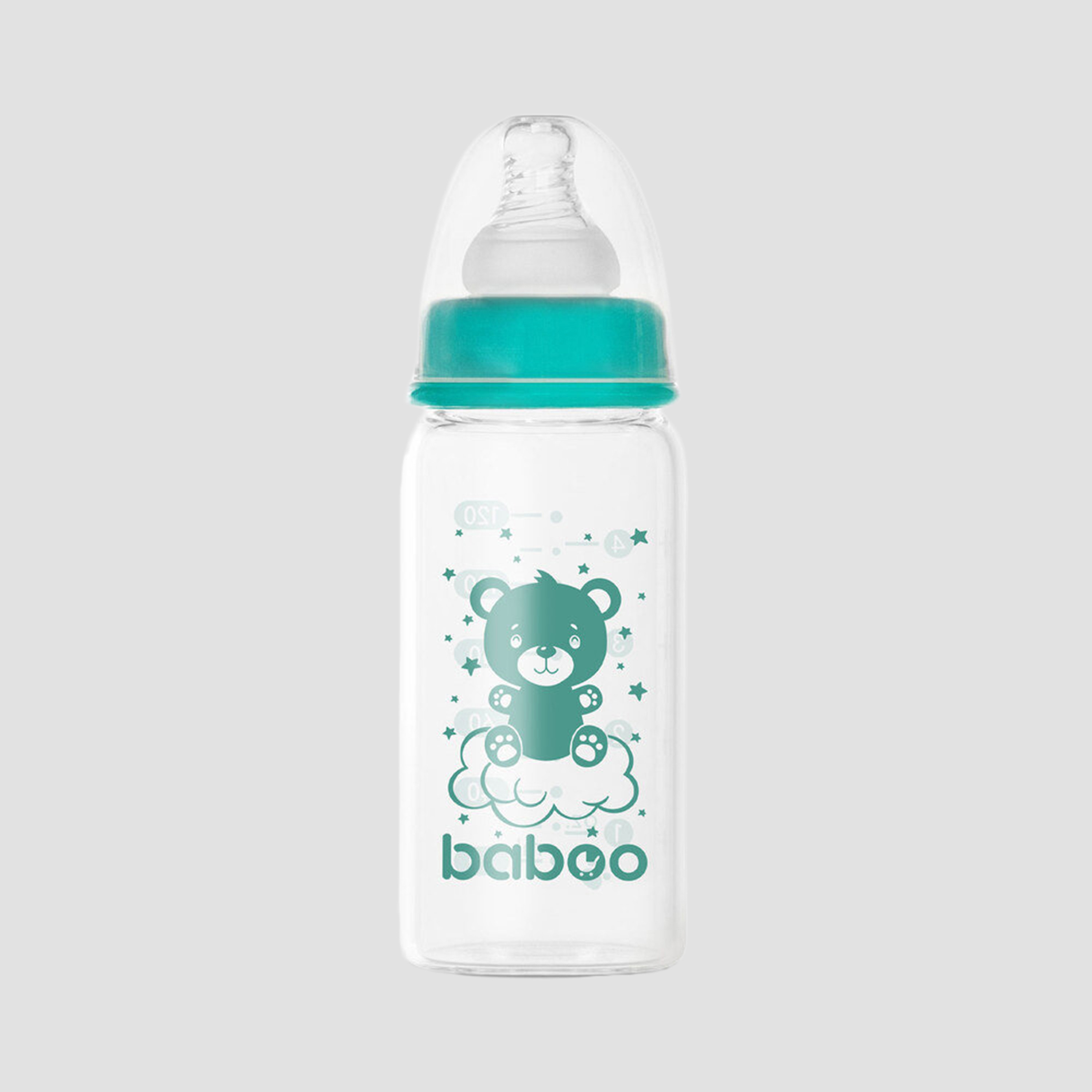 Baboo Anti-Colic Glass Bottle with Narrow Neck - 120 ml - 0 Months+-baby-feeding-feedingbottles-bottlesandteats-image-3