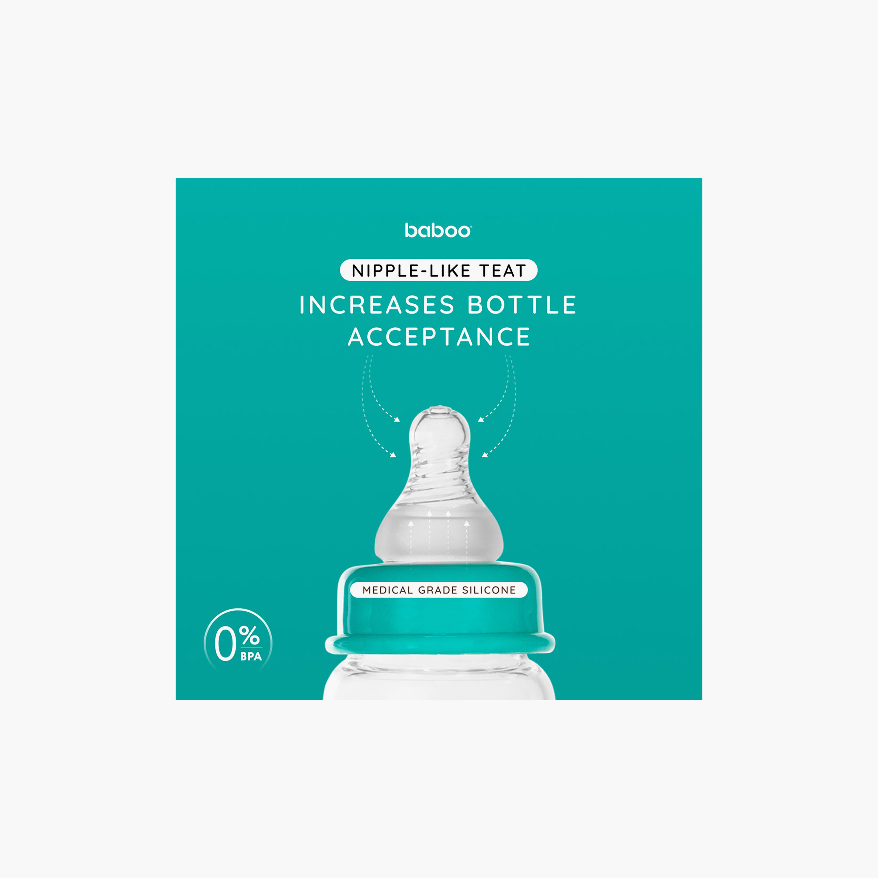 Baboo Anti-Colic Glass Bottle with Narrow Neck - 120 ml - 0 Months+-baby-feeding-feedingbottles-bottlesandteats-image-9