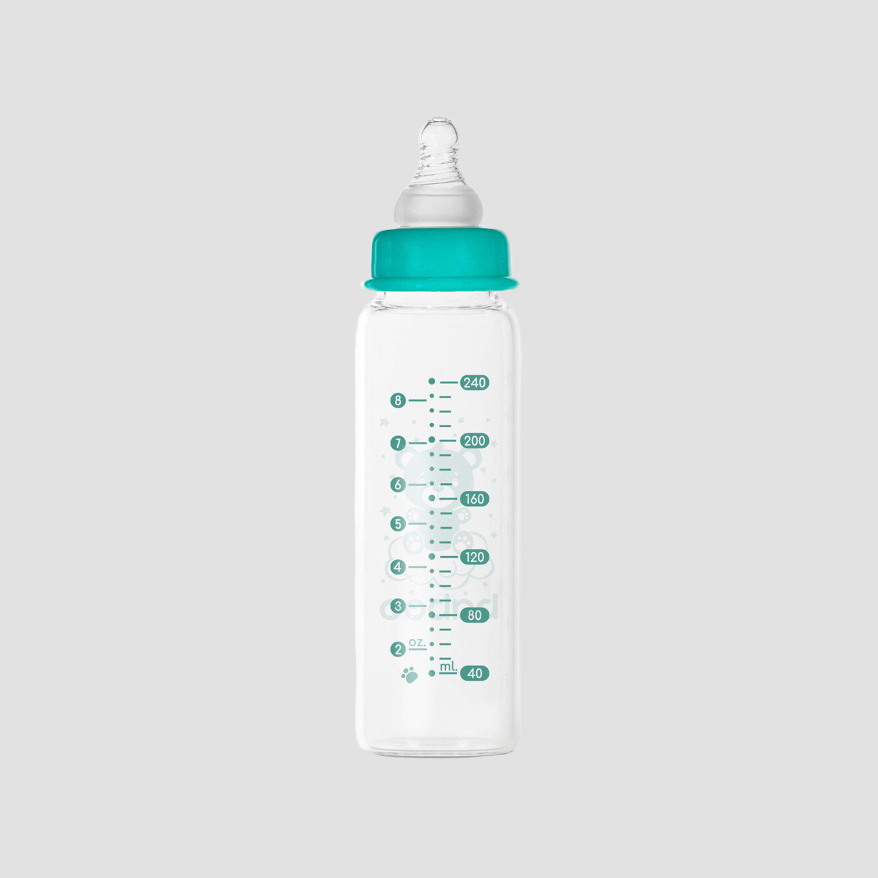 Baboo Anti-Colic Glass Bottle with Narrow Neck - 240 ml - 3 Months+-baby-feeding-feedingbottles-bottlesandteats-image-3