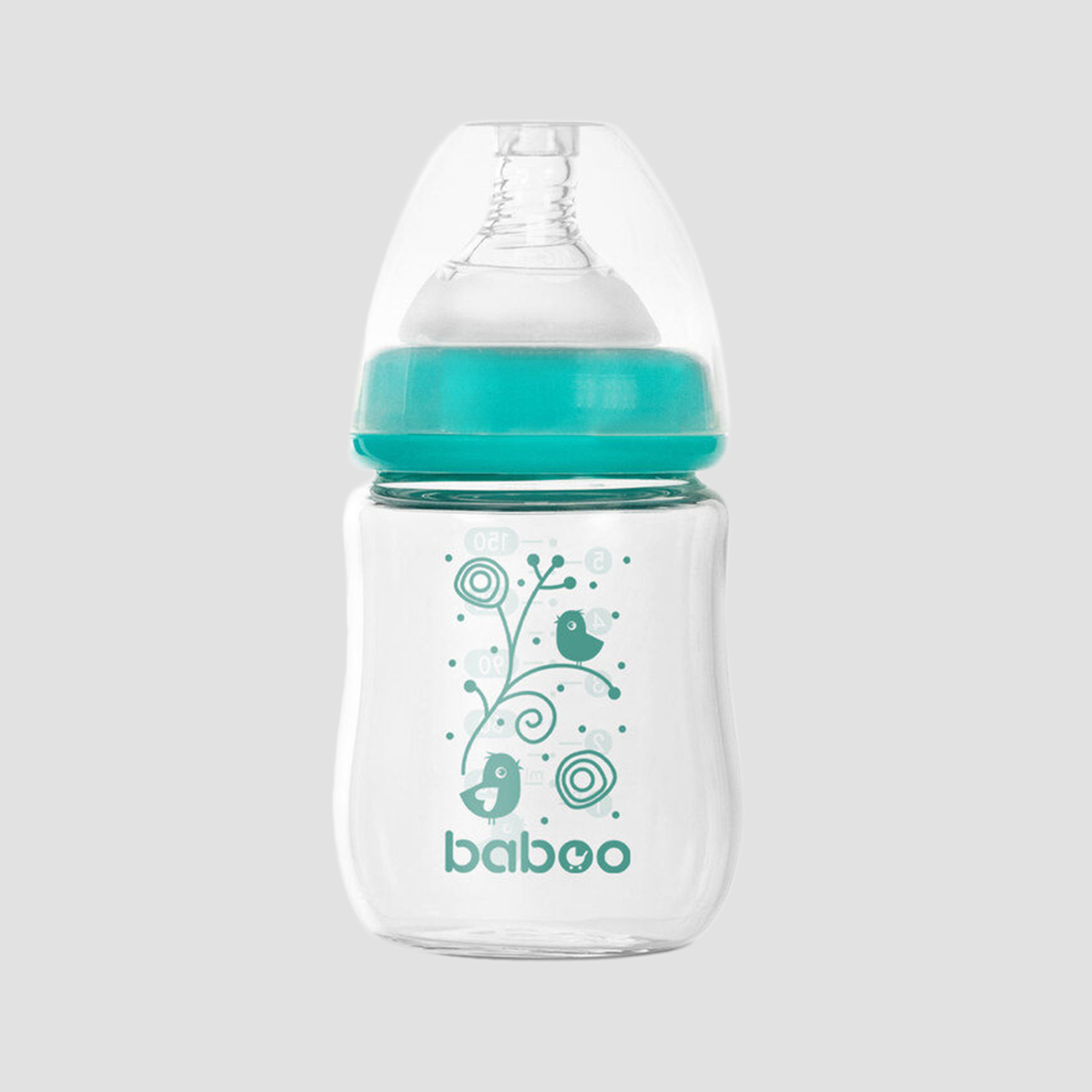 Baboo Anti-Colic Glass Bottle with Wide Neck - 150 ml - 0 Months+-baby-feeding-feedingbottles-bottlesandteats-image-4