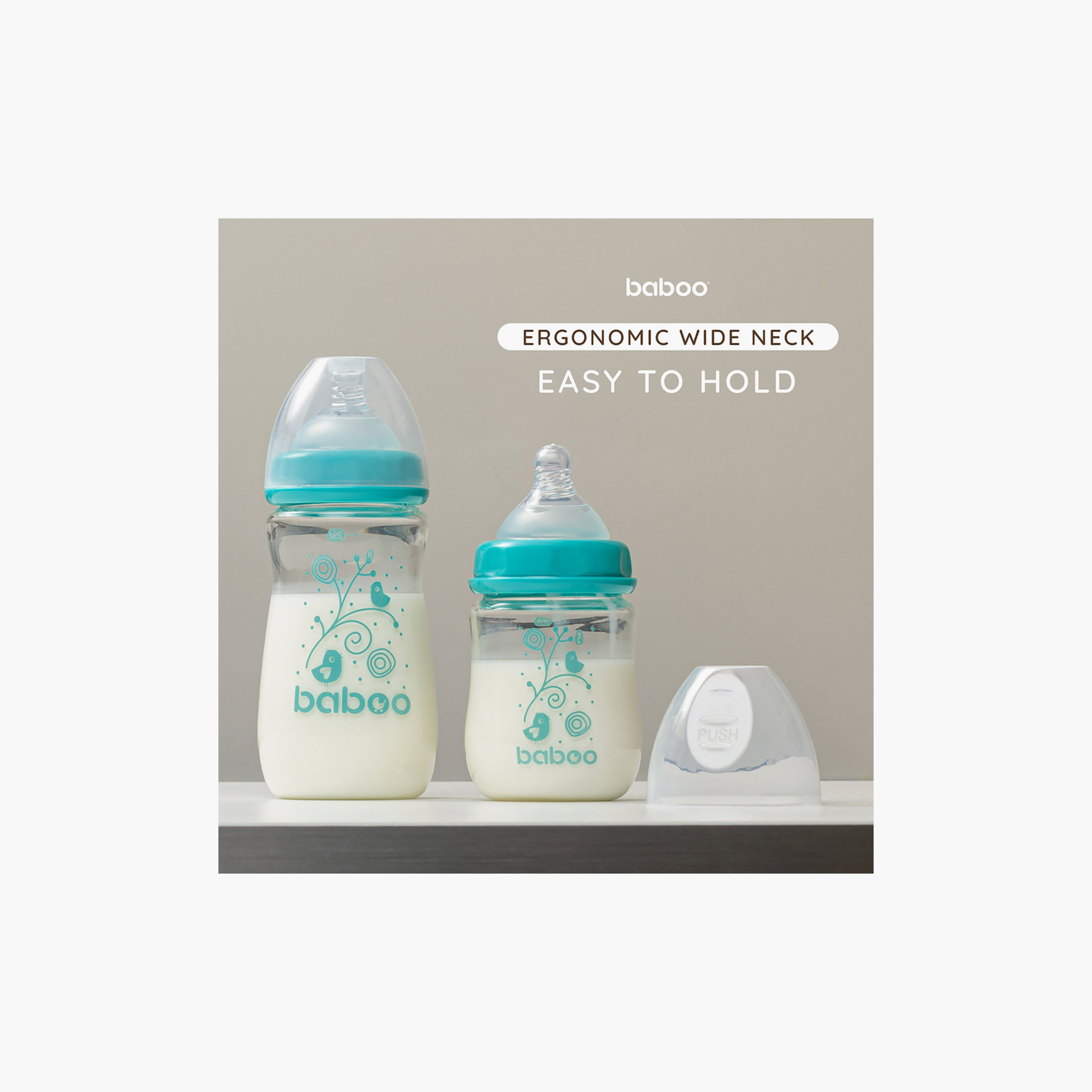 Baboo Anti-Colic Glass Bottle with Wide Neck - 150 ml - 0 Months+-baby-feeding-feedingbottles-bottlesandteats-image-9