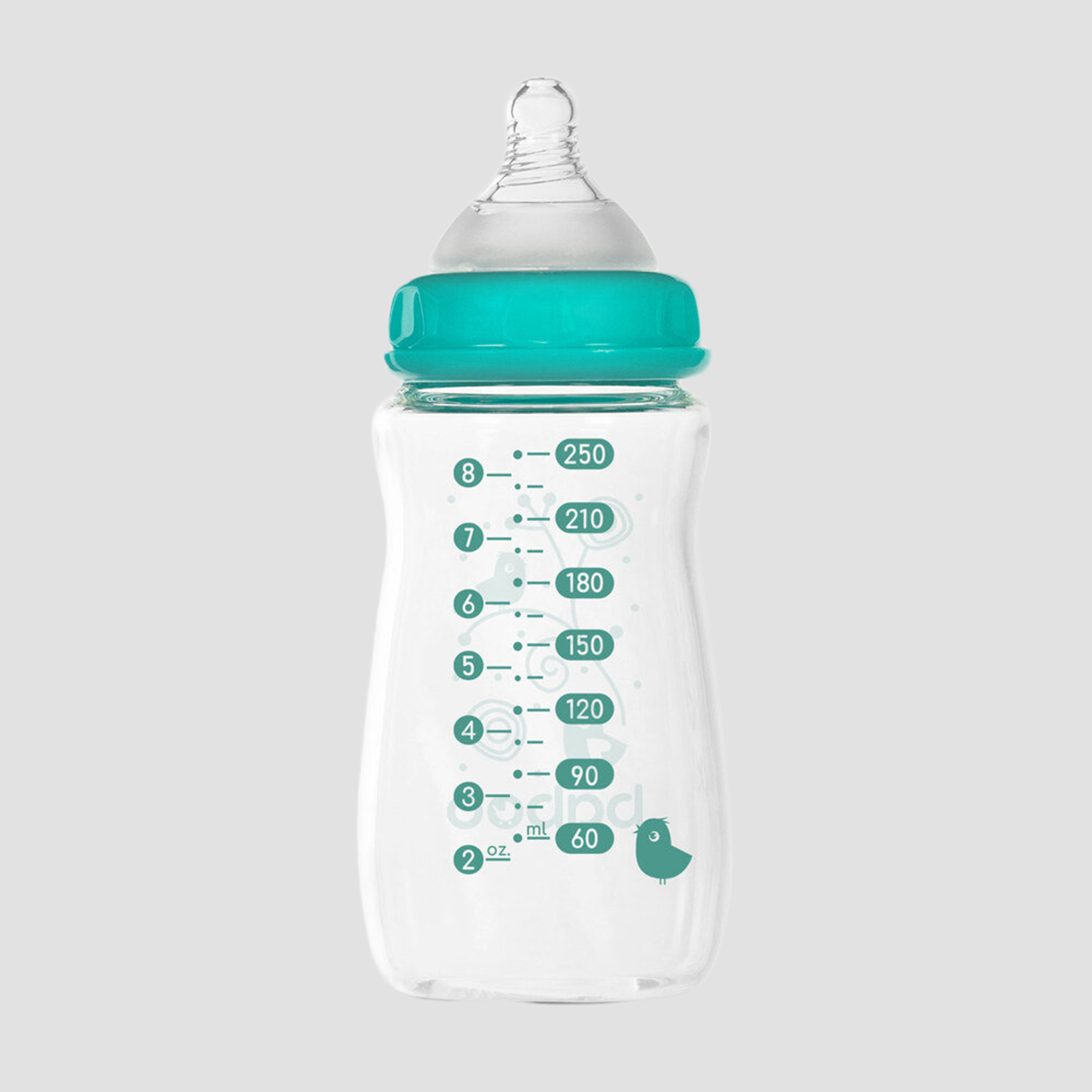 Baboo Anti-Colic Glass Bottle with Wide Neck - 250 ml - 3 Months+-baby-feeding-feedingbottles-bottlesandteats-image-3