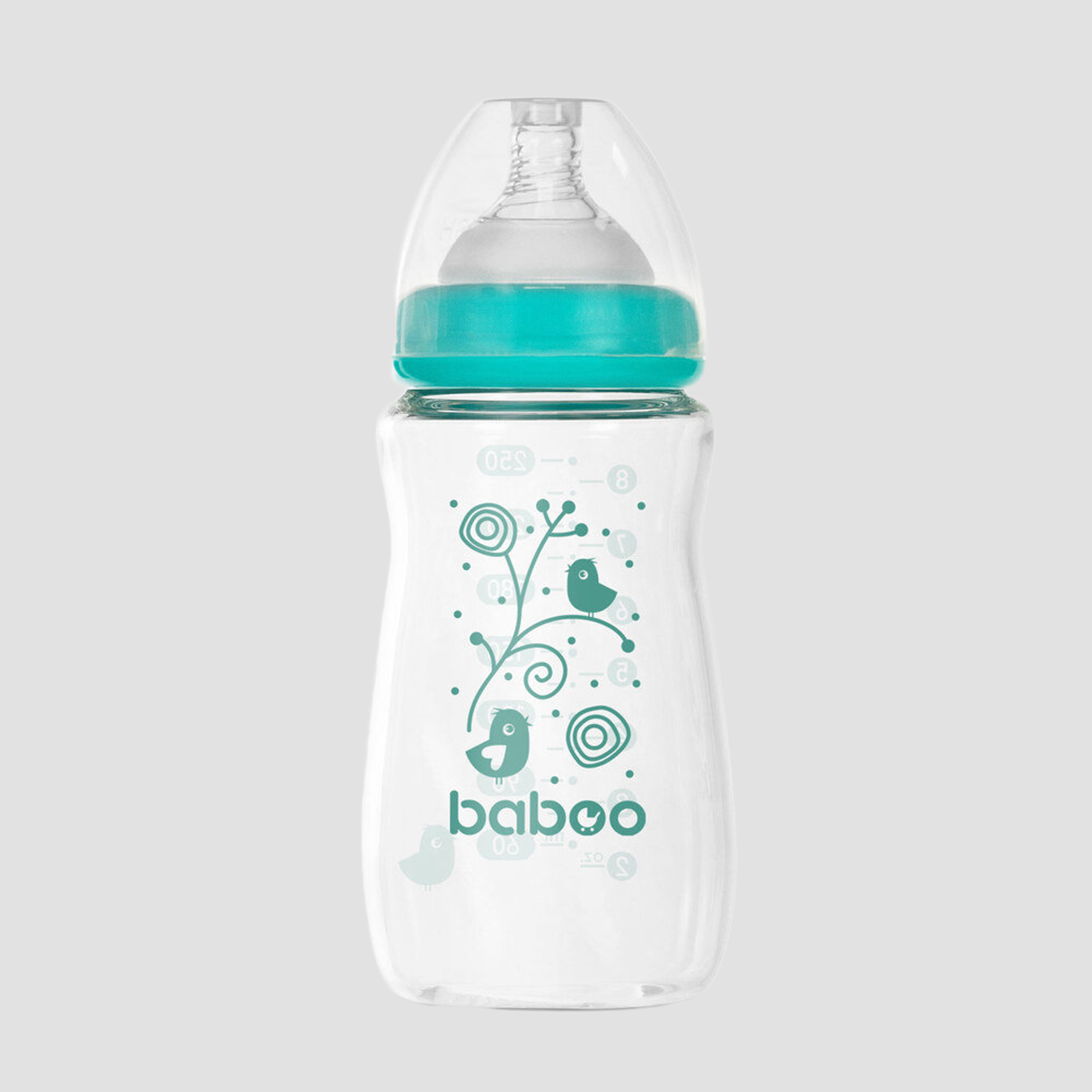 Baboo Anti-Colic Glass Bottle with Wide Neck - 250 ml - 3 Months+-baby-feeding-feedingbottles-bottlesandteats-image-4
