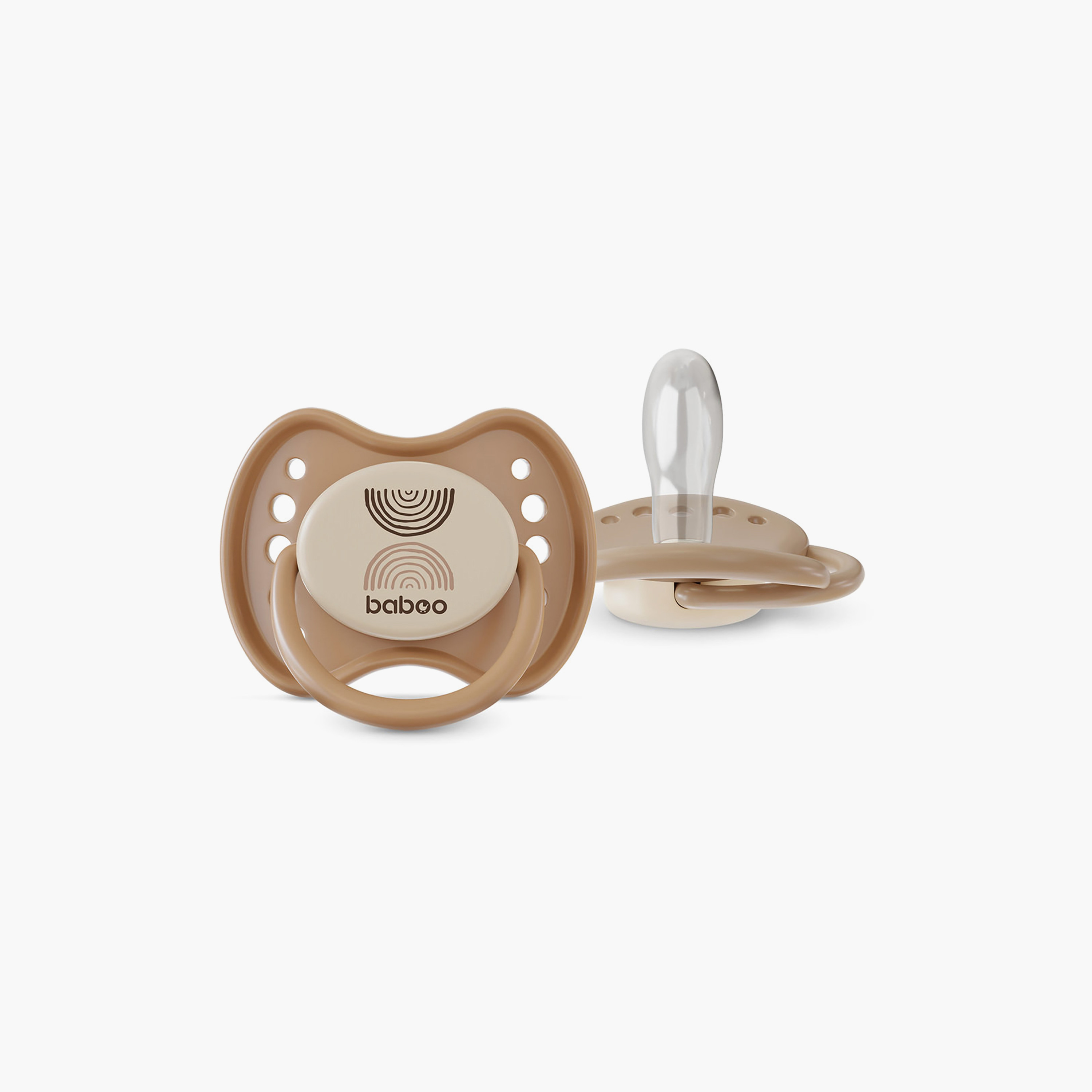 Baboo 2-Piece Silicone Symmetrical Baby Pacifier With Sterilizer Box - Au Naturale - 0 Months+-baby-feeding-pacifiers-image-1