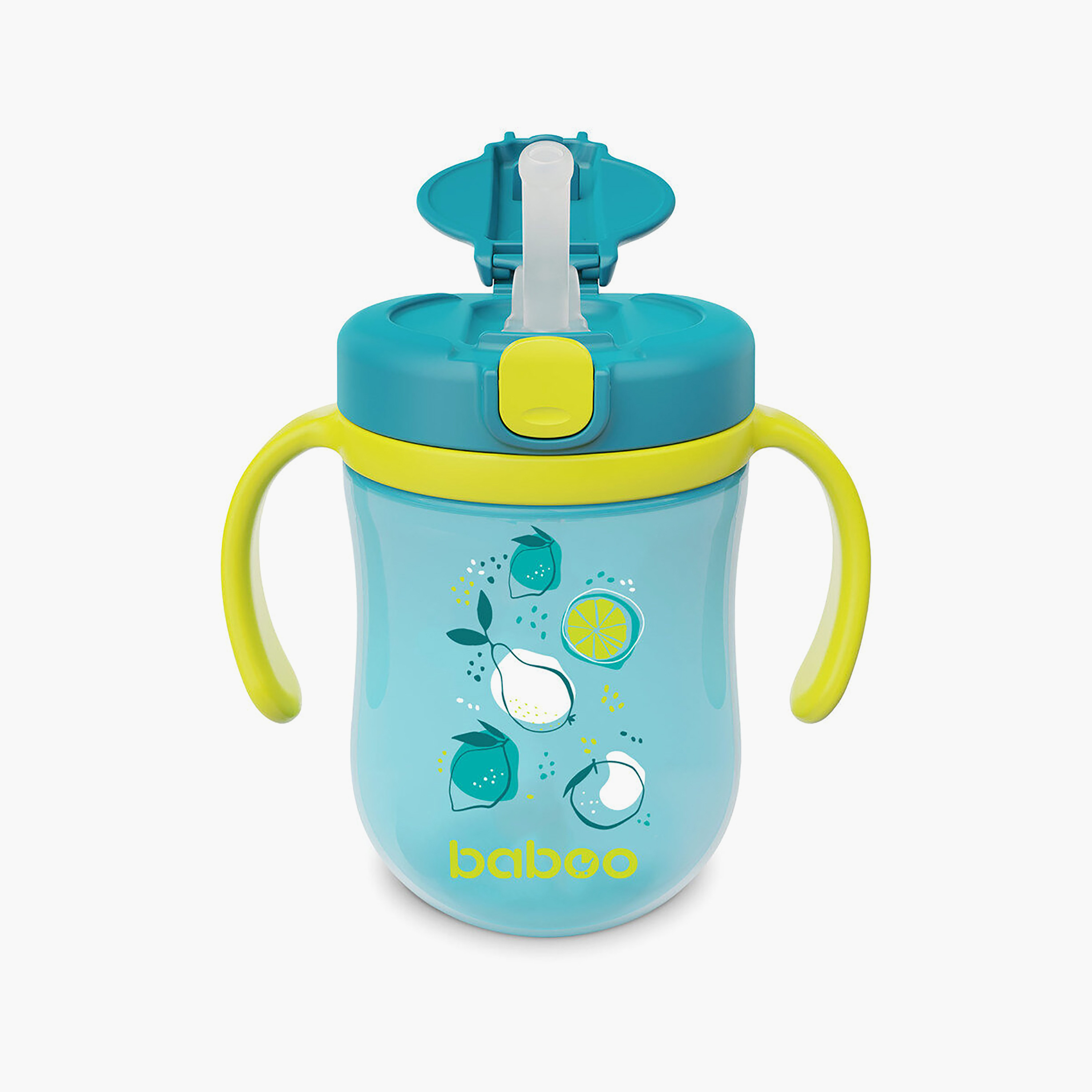 Baboo Sippy Cup with Silicone Straw & Weighted Ball - Orange - 300 ml - 9 Months+-baby-feeding-mealtimeessentials-image-1