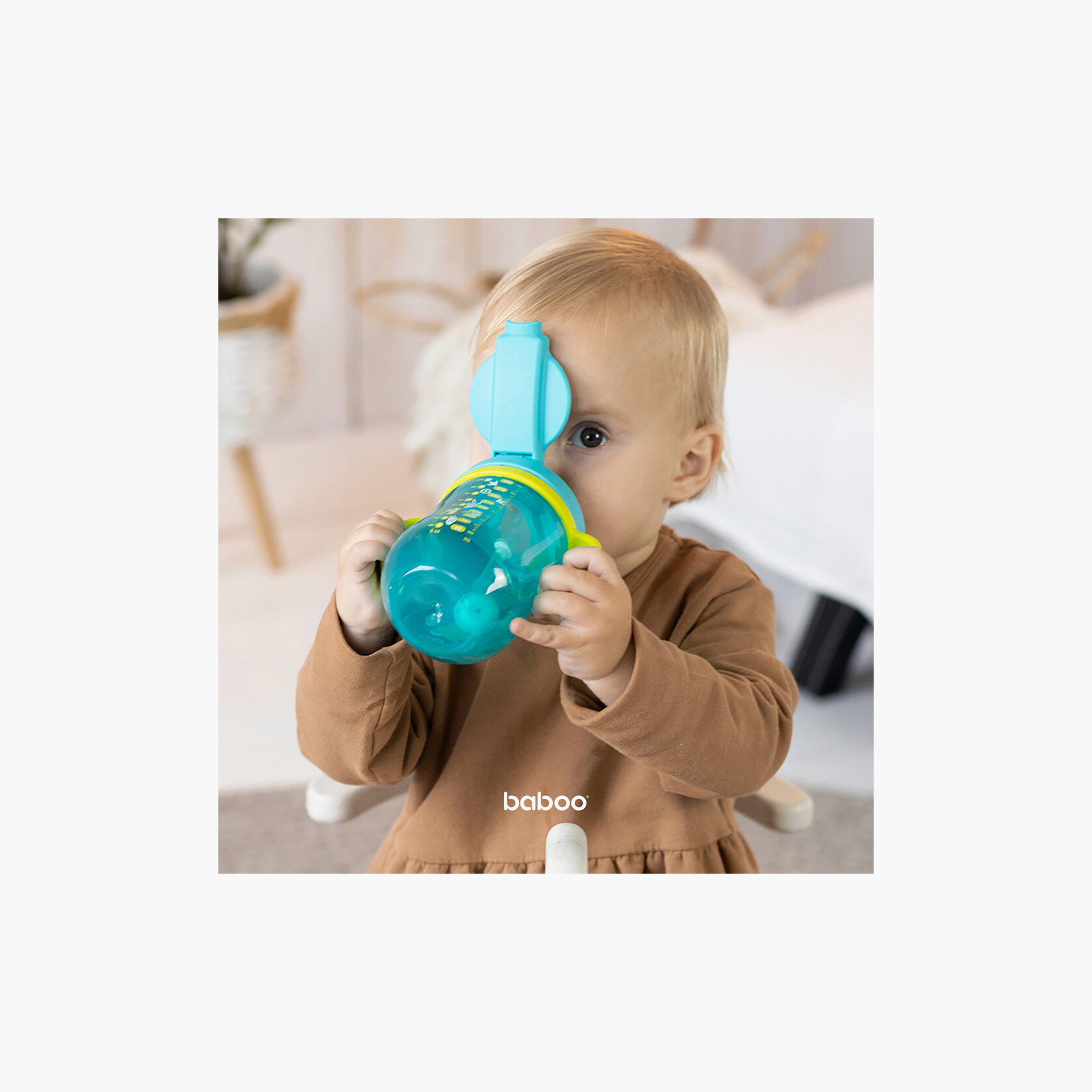Baboo Sippy Cup with Silicone Straw & Weighted Ball - Orange - 300 ml - 9 Months+-baby-feeding-mealtimeessentials-image-9