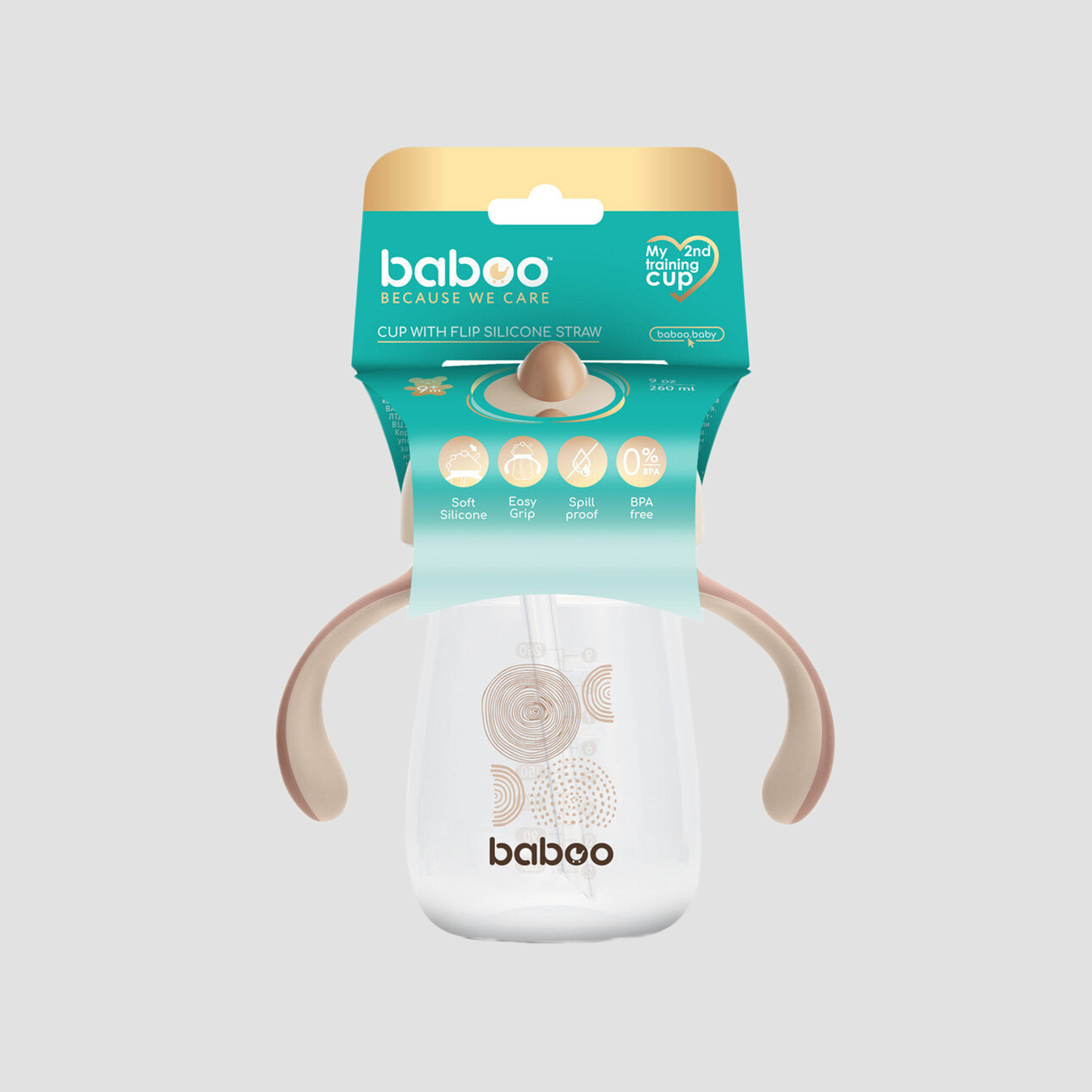 Baboo Sippy Cup with Silicone Straw - Au Naturale - 260 ml - 9 Months+-baby-feeding-mealtimeessentials-image-5