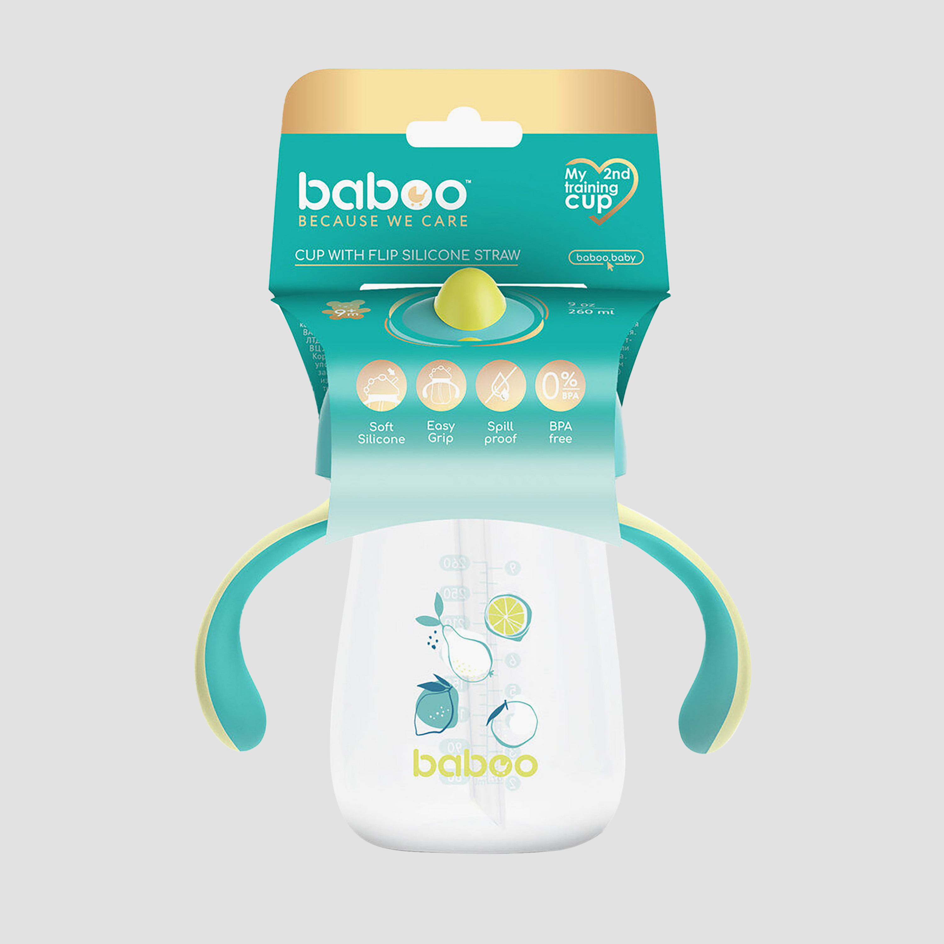 Baboo Sippy Cup with Silicone Straw - Lagoon Fiesta - 260 ml - 9 Months+-baby-feeding-mealtimeessentials-image-6