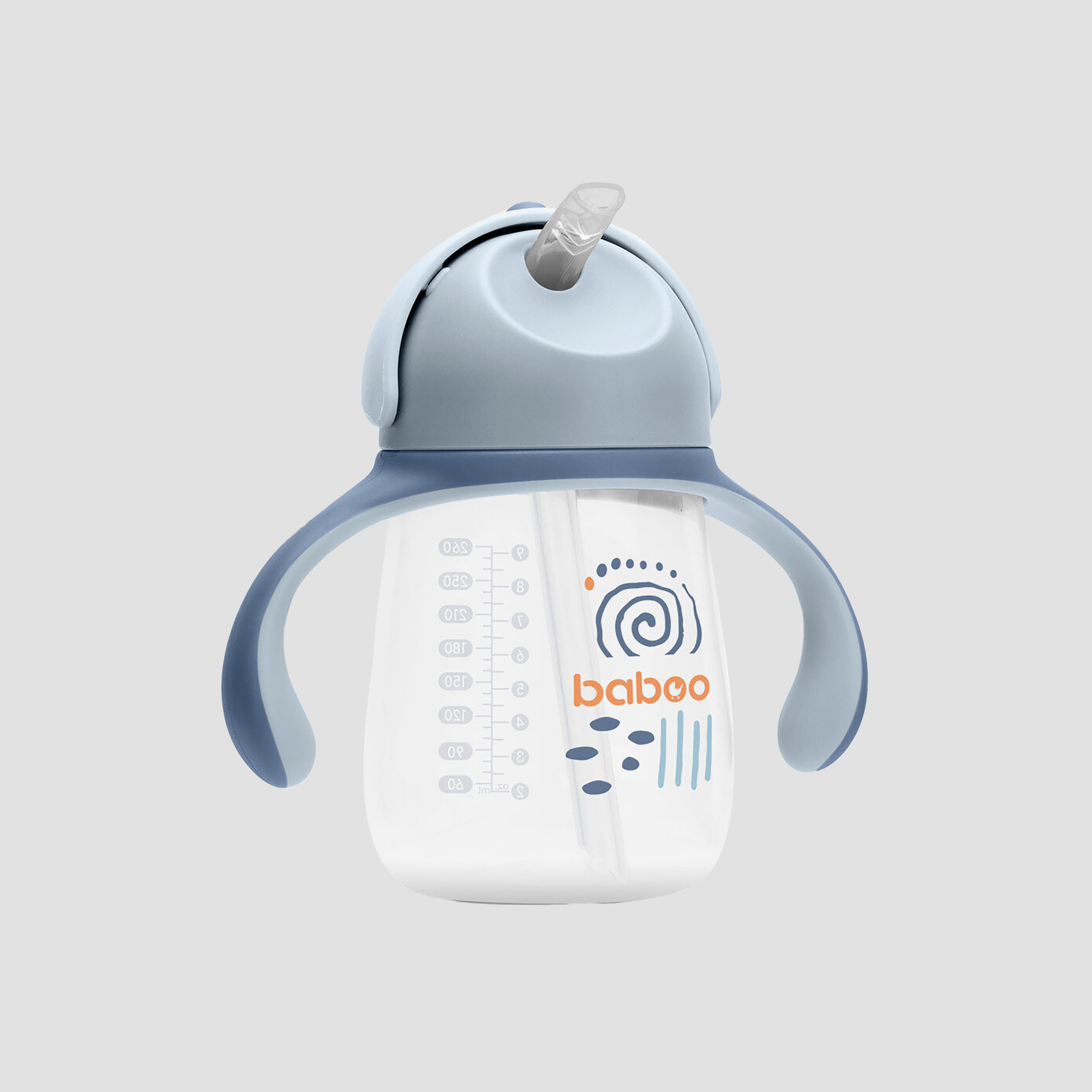 Baboo Sippy Cup with Silicone Straw - Blue Haze - 260 ml - 9 Months+-baby-feeding-mealtimeessentials-image-1