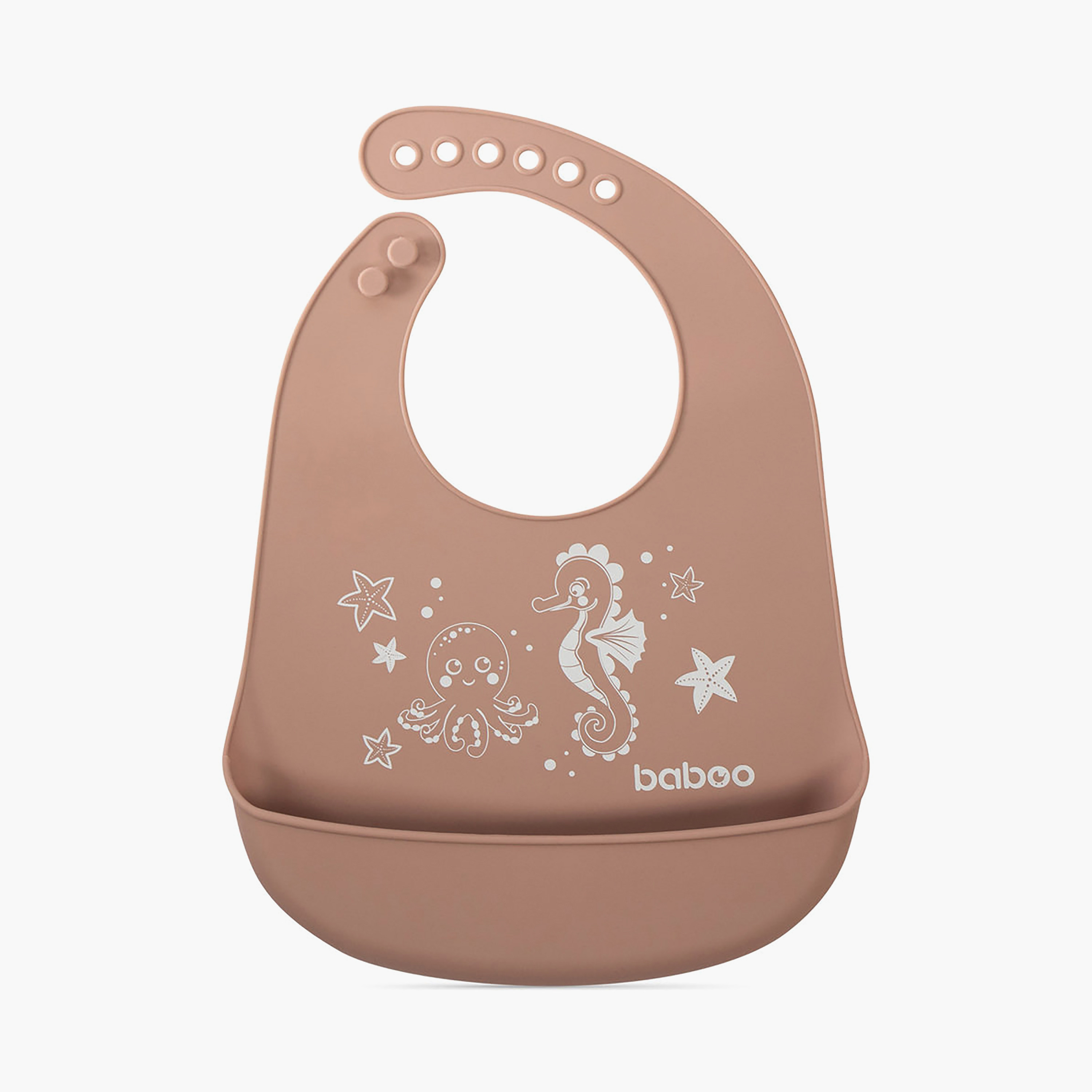 Baboo Silicone Bib - Au Naturale - 4 Months+-baby-feeding-bibs-image-1