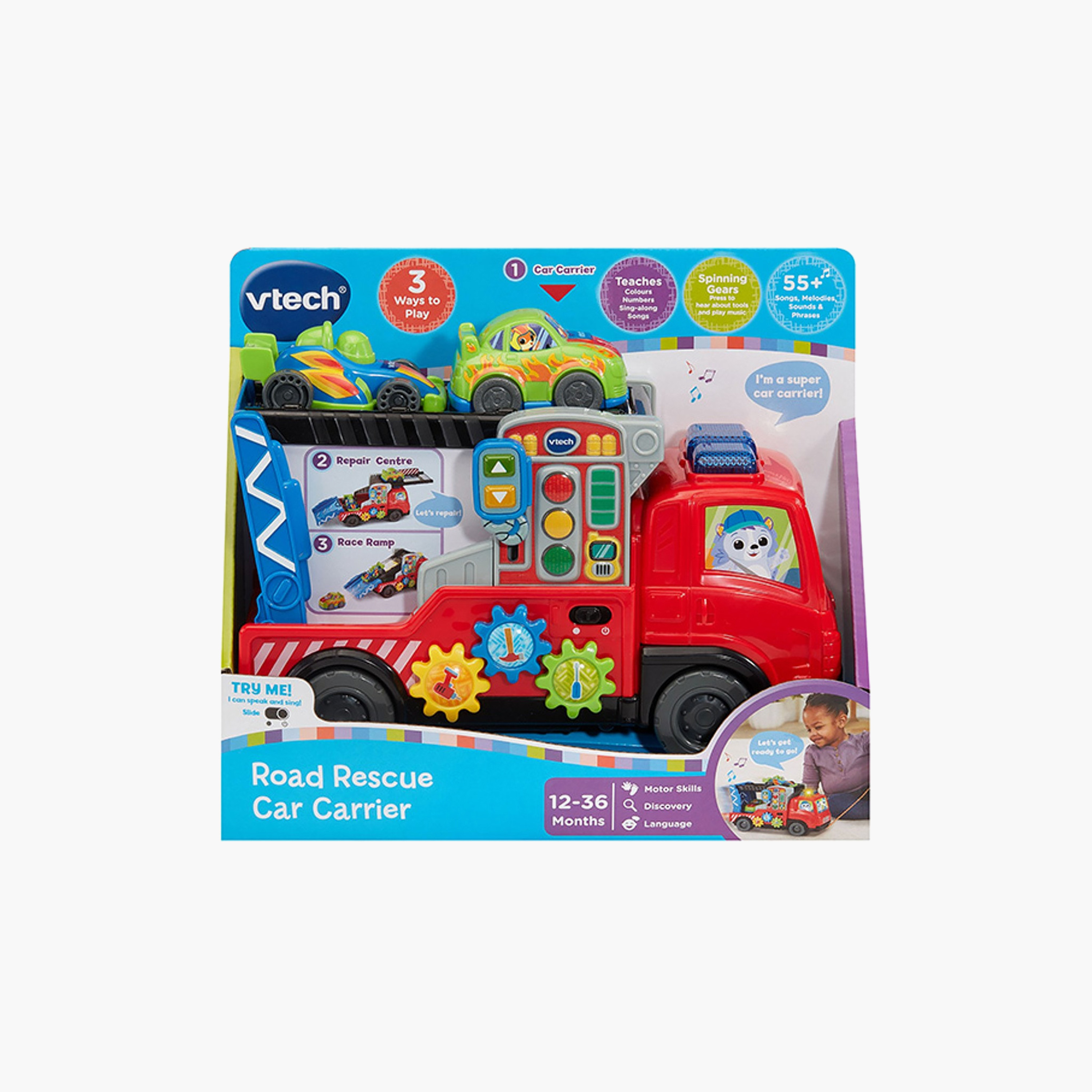 Vtech 3-in-1 Road Rescue Car Carrier Truck Toy with Repair Centre-toys-outdoor-bikesandrideons-manualrideons-image-5