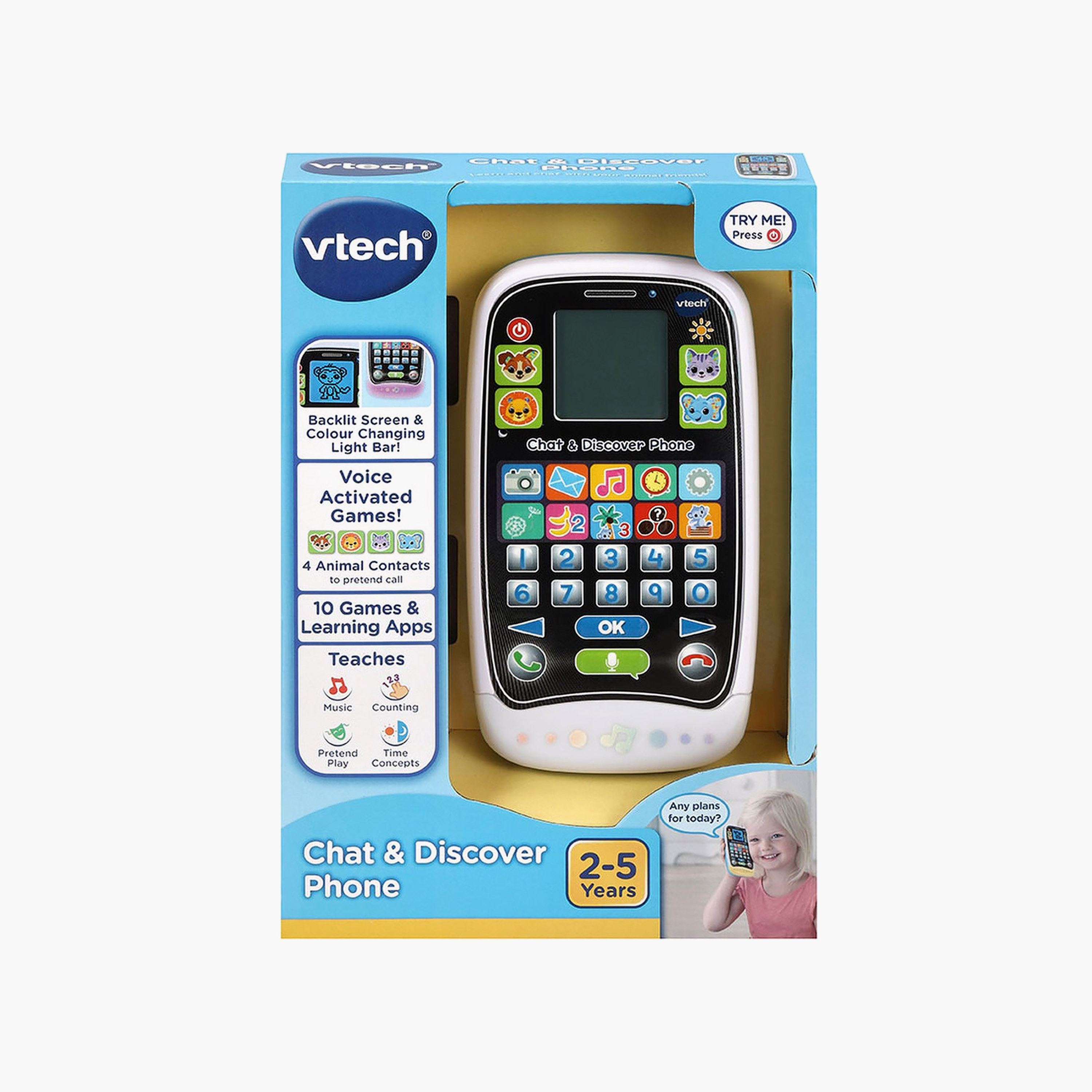 Vtech Chat & Discover Phone Toy with Light & Games-toys-babyandtoddlertoys-learningtoys-image-2