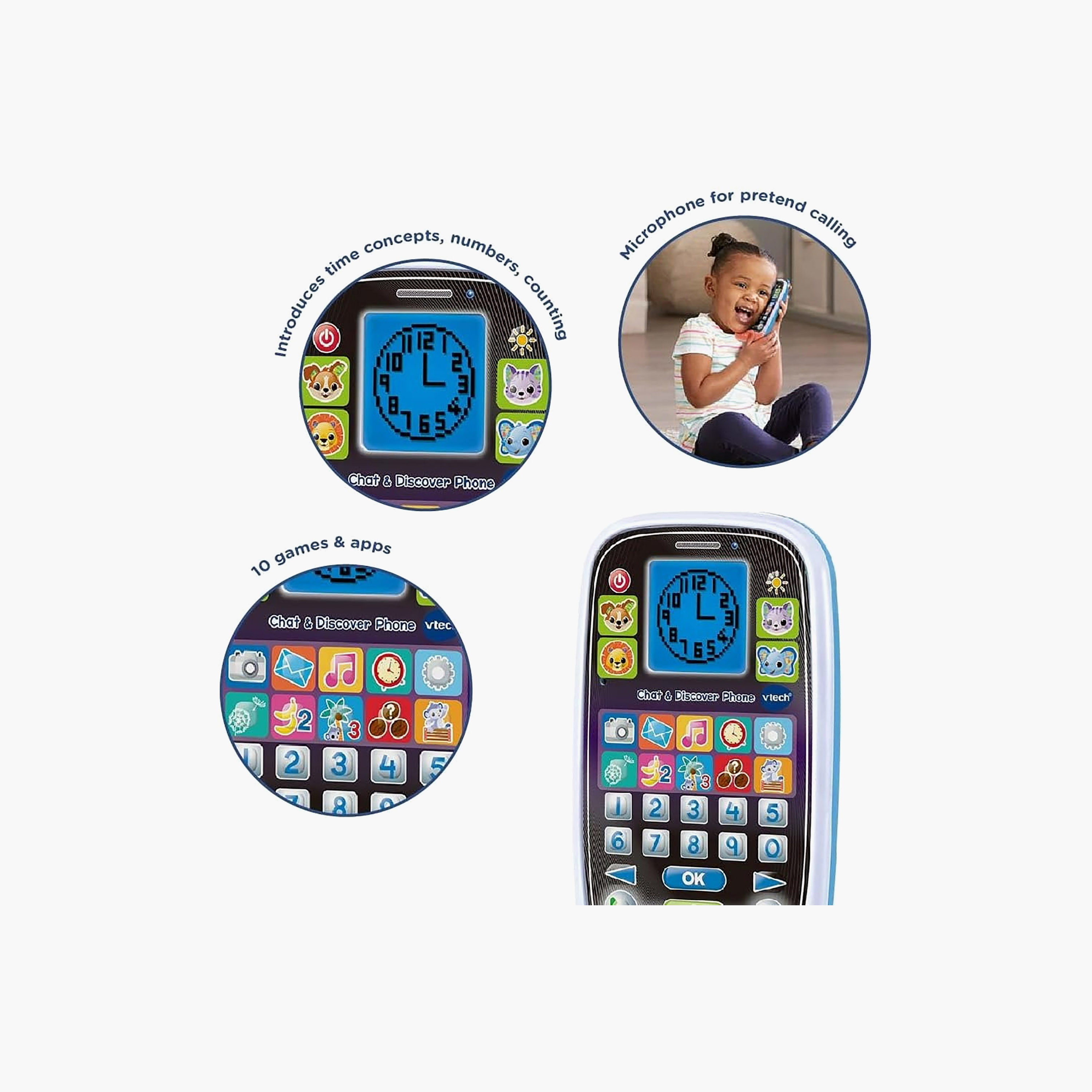 Vtech Chat & Discover Phone Toy with Light & Games-toys-babyandtoddlertoys-learningtoys-image-3