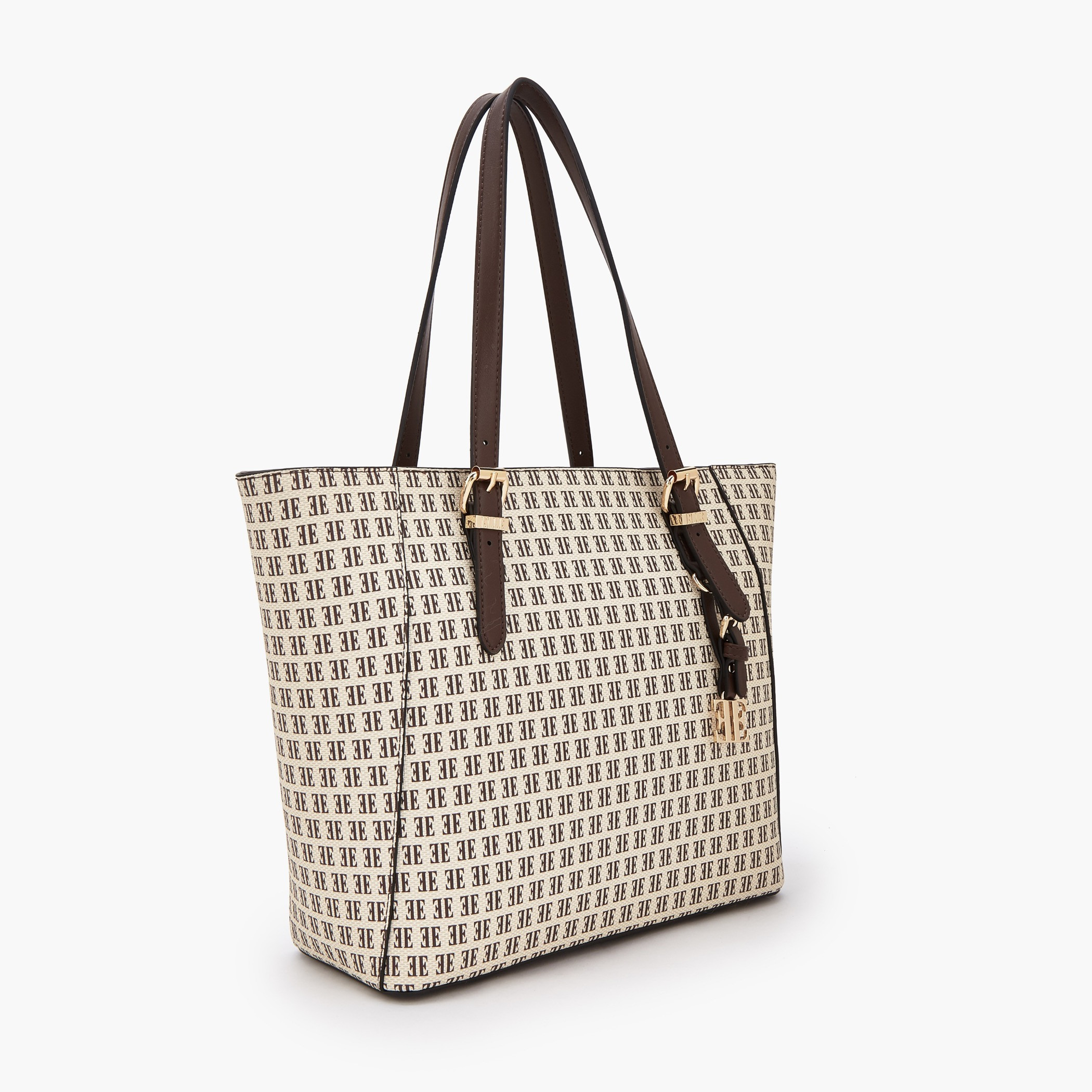 Elle Monogram Print Tote Bag with Zip Closure-women-bagsandwallets-handbags-image-2