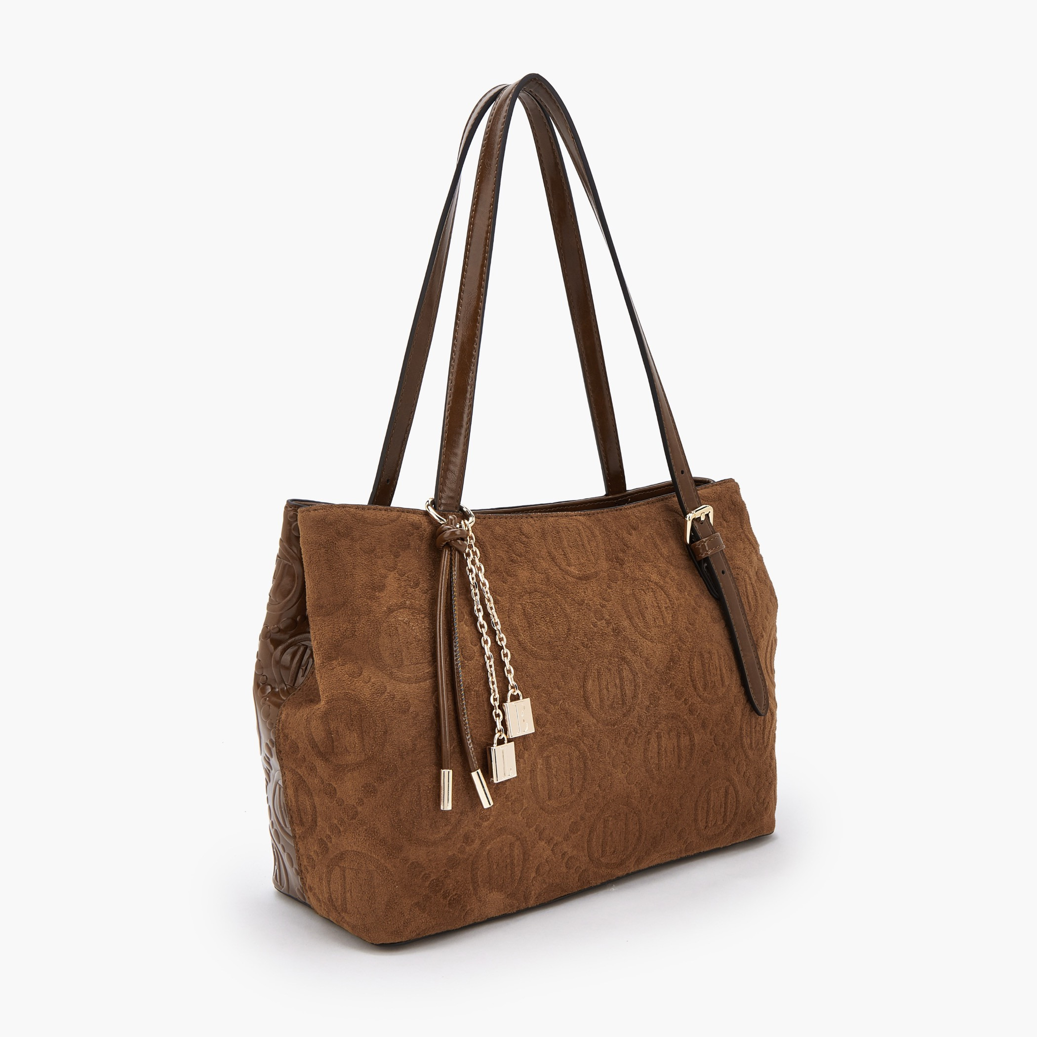 شنطة كتف بنقوش مونوجرام وسحاب إغلاق من إيل-women-bagsandwallets-handbags-image-2
