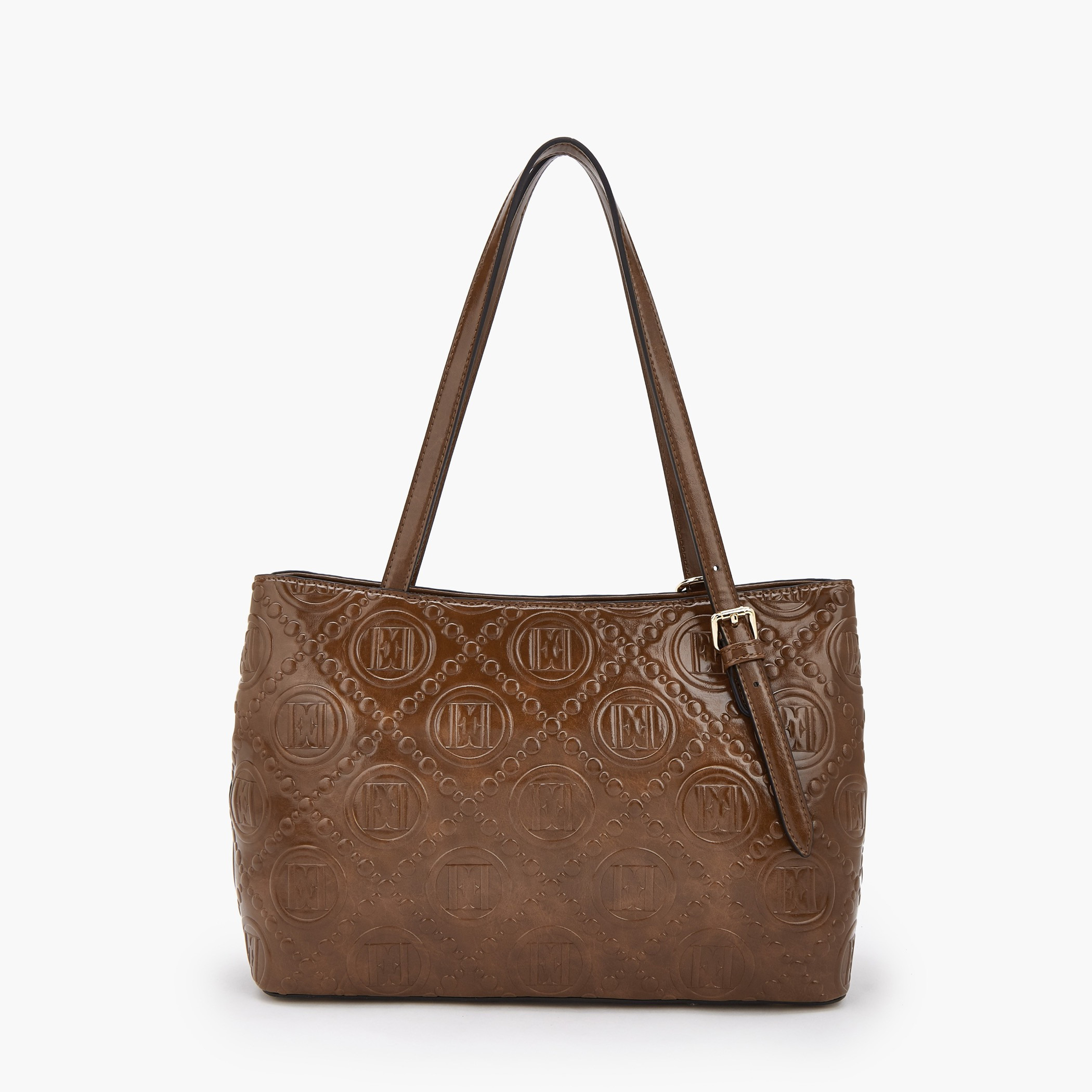 شنطة كتف بنقوش مونوجرام وسحاب إغلاق من إيل-women-bagsandwallets-handbags-image-4