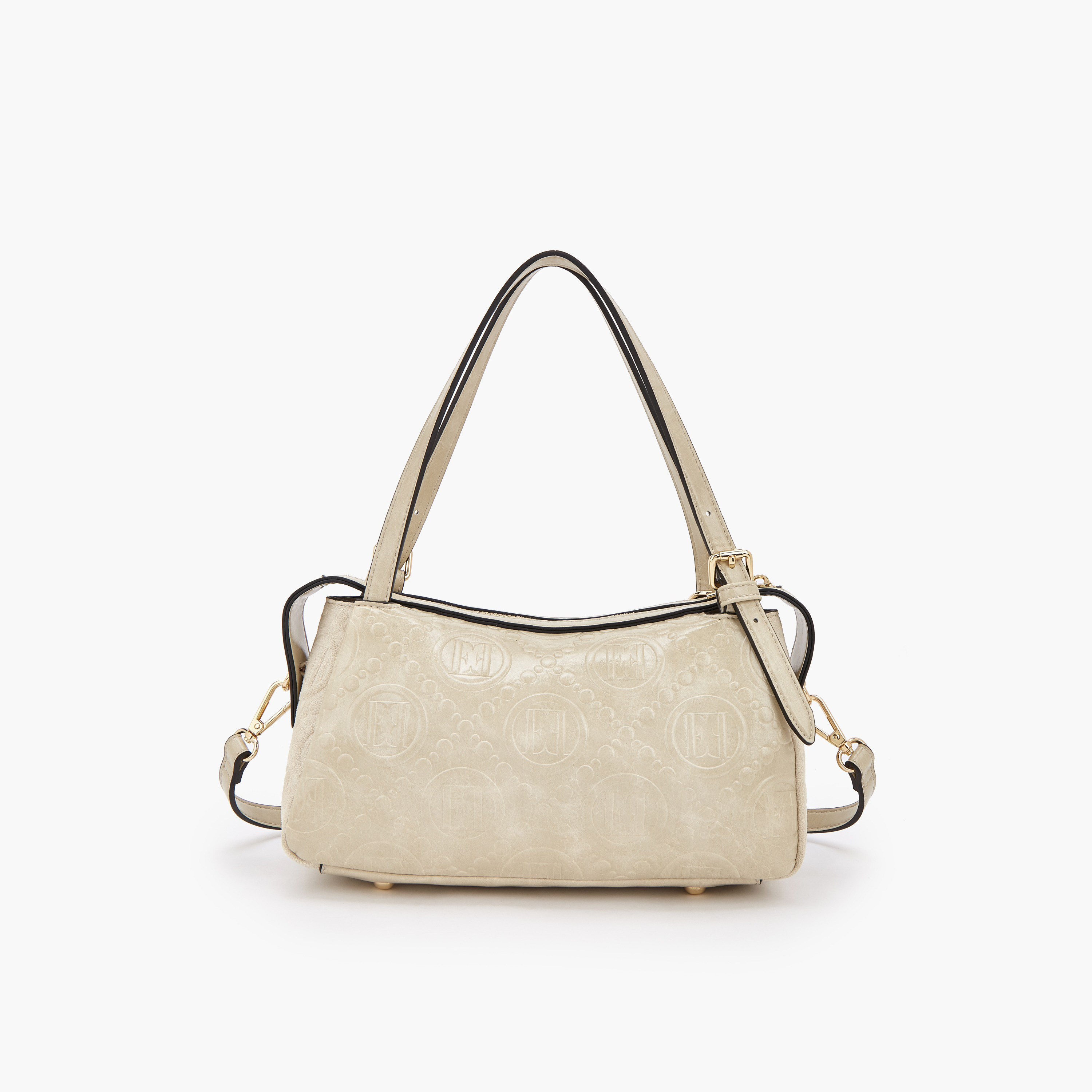 شنطة كتف بارزة الملمس مونوجرام وزينة دلايّة من إيل-women-bagsandwallets-handbags-image-4