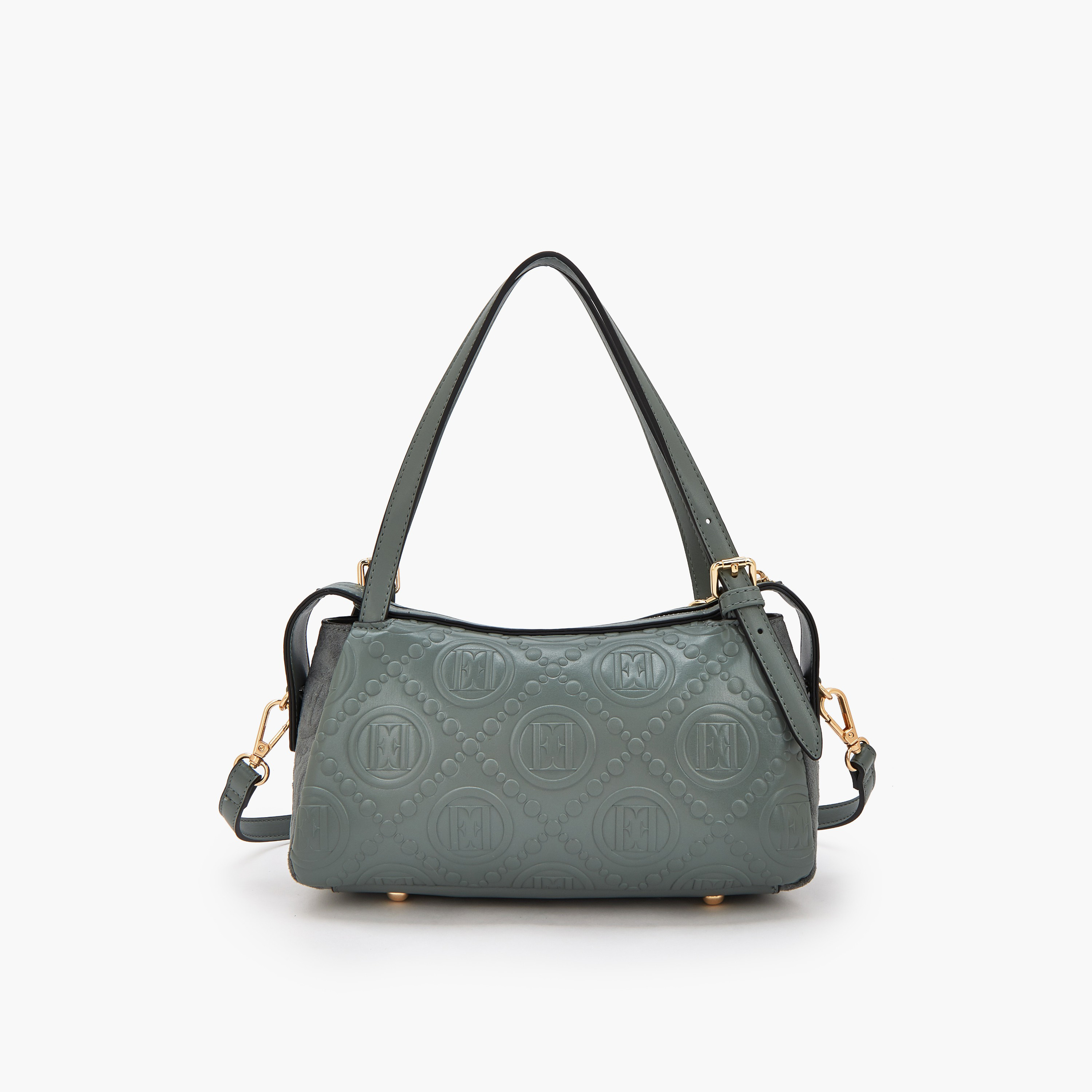 شنطة كتف بارزة الملمس مونوجرام وزينة دلايّة من إيل-women-bagsandwallets-handbags-image-5