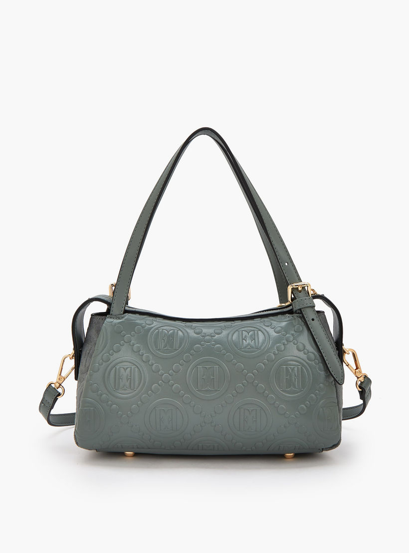 شنطة كتف بارزة الملمس مونوجرام وزينة دلايّة من إيل-women-bagsandwallets-handbags-image-5