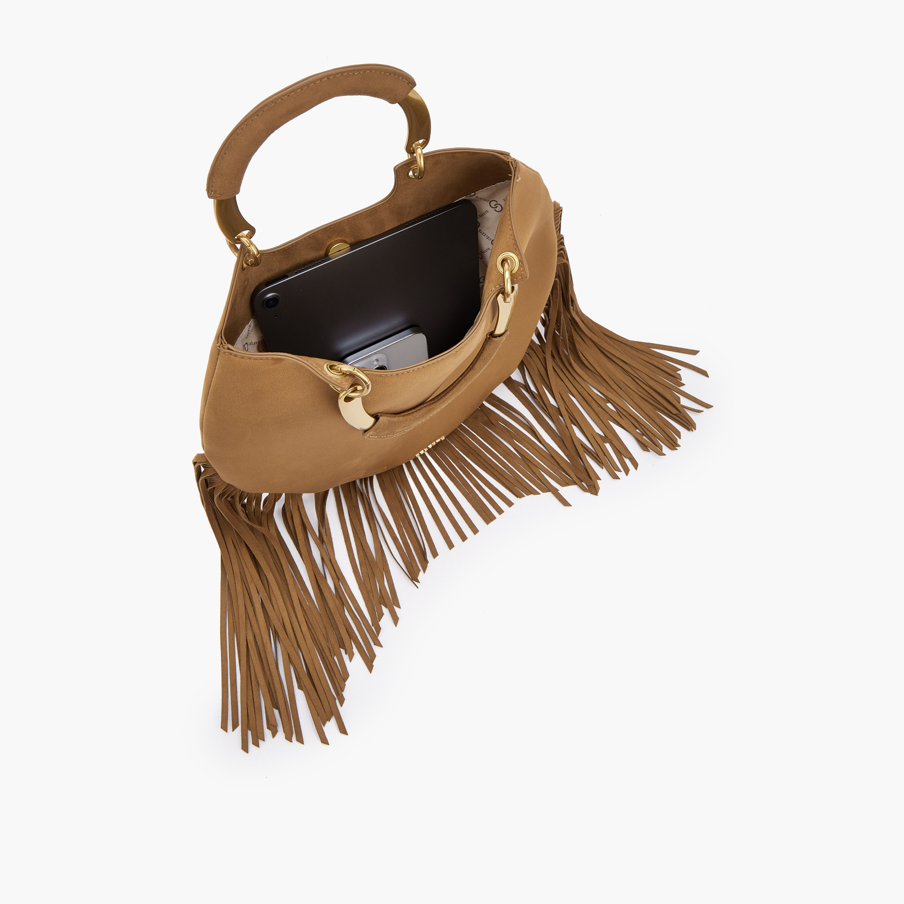 شنطة توت بتفاصيل شراريب ومقبض مزدوج من سيليست-women-bagsandwallets-handbags-image-7