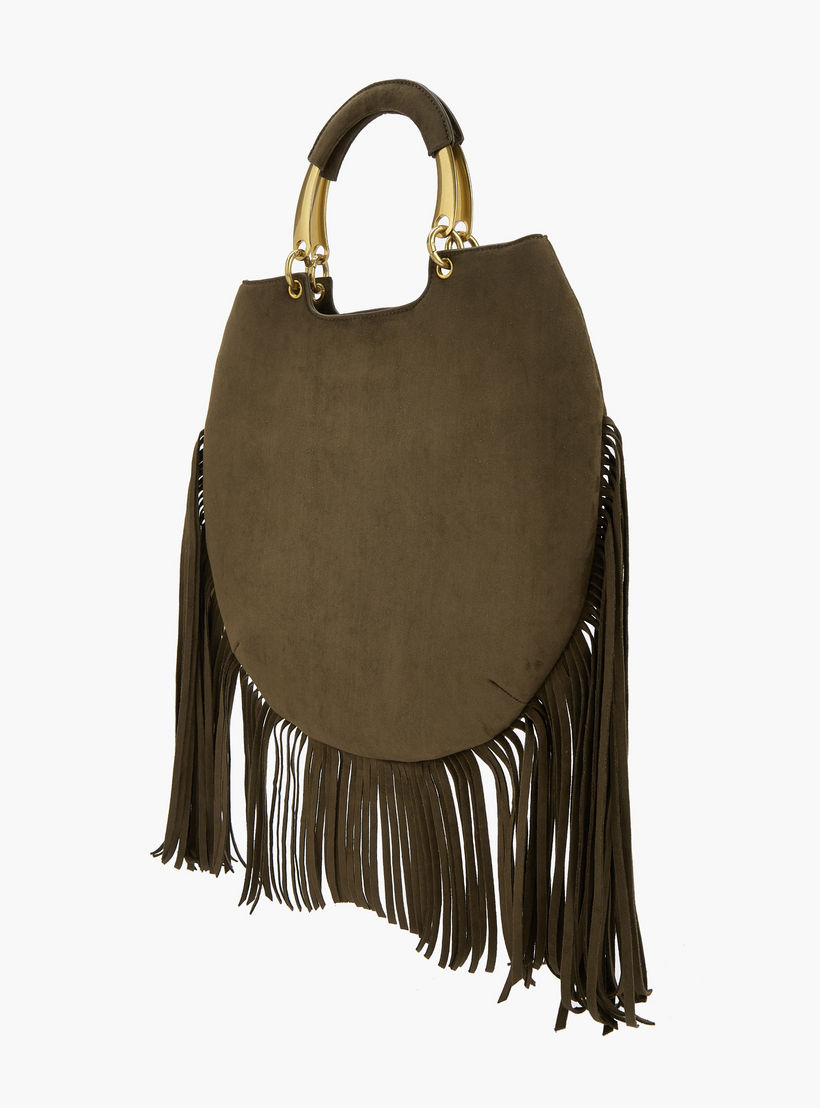 شنطة توت بتفاصيل شراريب ومقبض مزدوج من سيليست-women-bagsandwallets-handbags-image-5