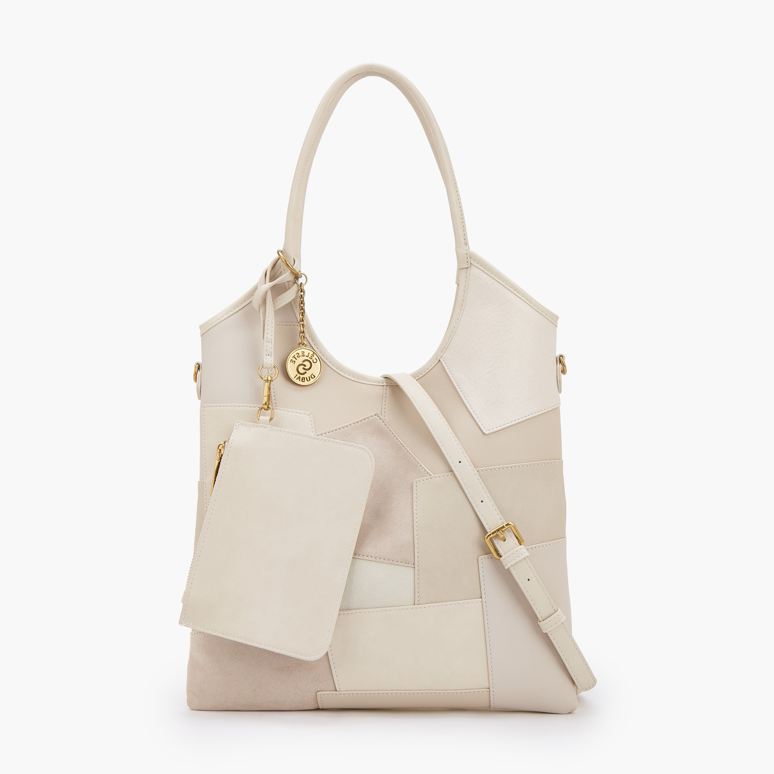 Celeste Panelled Tote Bag with Button Closure-women-bagsandwallets-handbags-image-1
