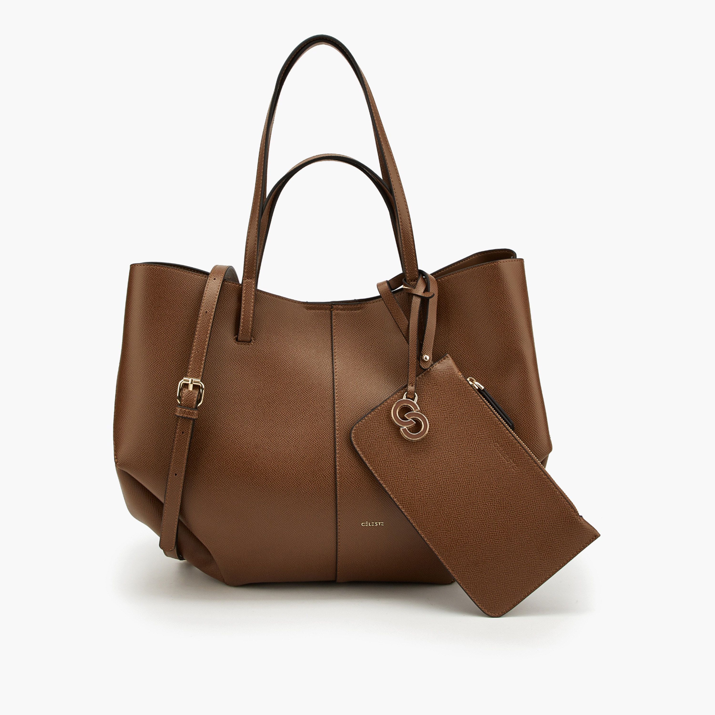 Celeste Solid Tote Bag with Detachable Pouch-women-bagsandwallets-handbags-image-1