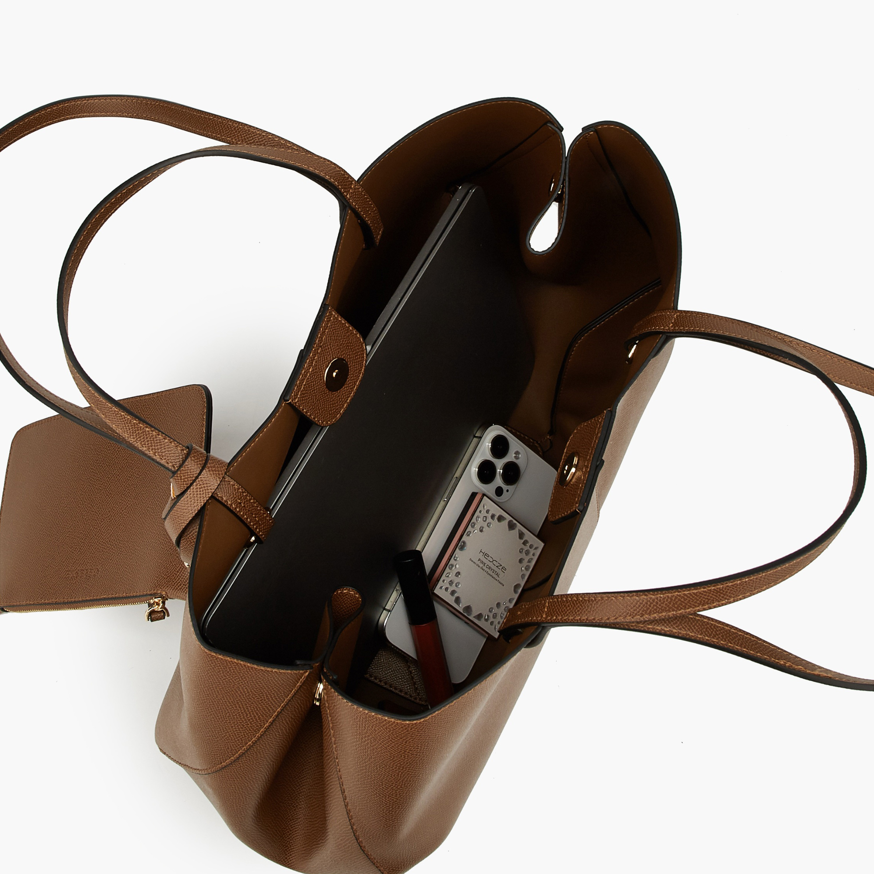 Celeste Solid Tote Bag with Detachable Pouch-women-bagsandwallets-handbags-image-7