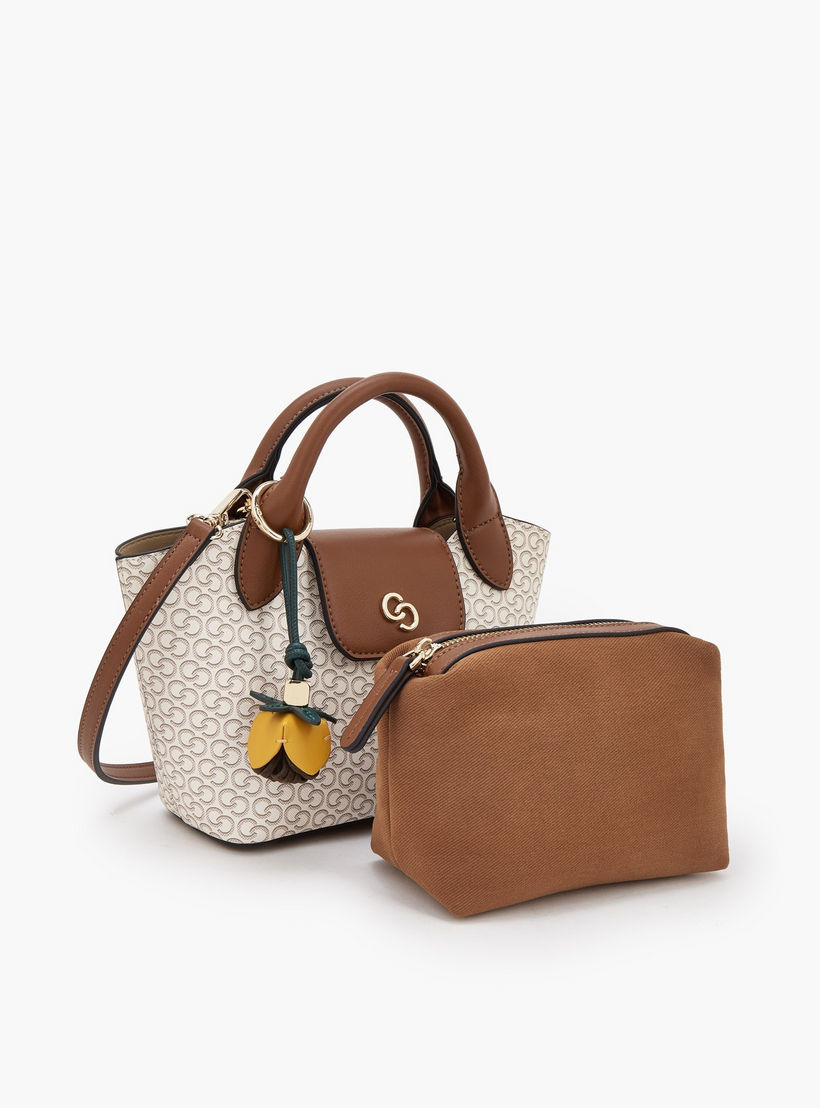 شنطة توت بطبعات مونوجرام مع شنطة صغيرة من سيليست-women-bagsandwallets-handbags-image-2