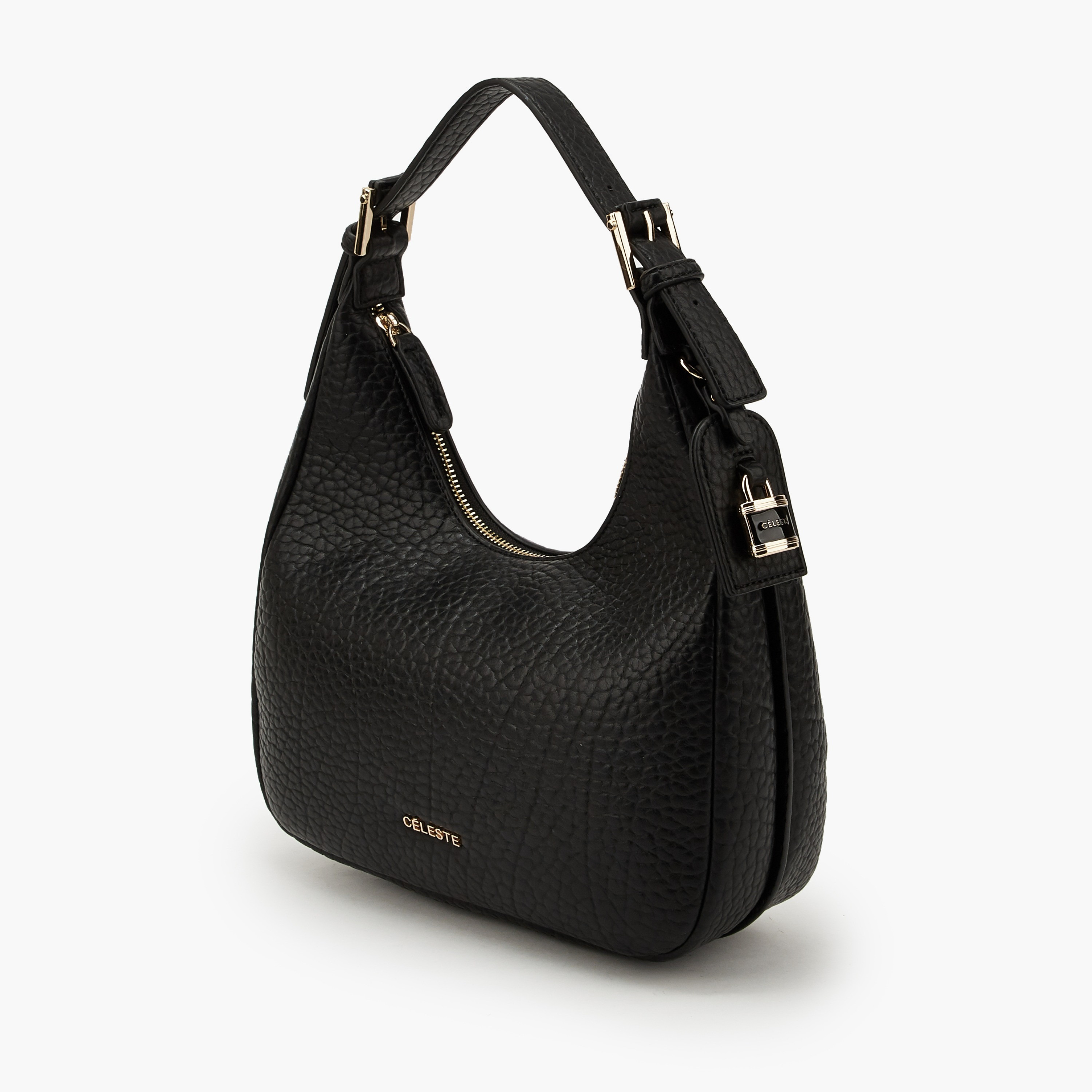 شنطة كتف بارزة الملمس بحزام قابل للتعديل من سيليست-women-bagsandwallets-handbags-image-4
