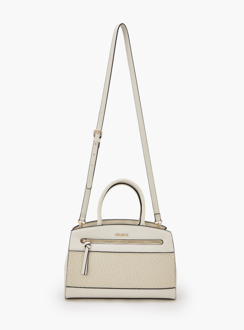 شنطة توت بطبعات مونورام وحمالة قابلة للفصل من سيليست-women-bagsandwallets-handbags-image-2