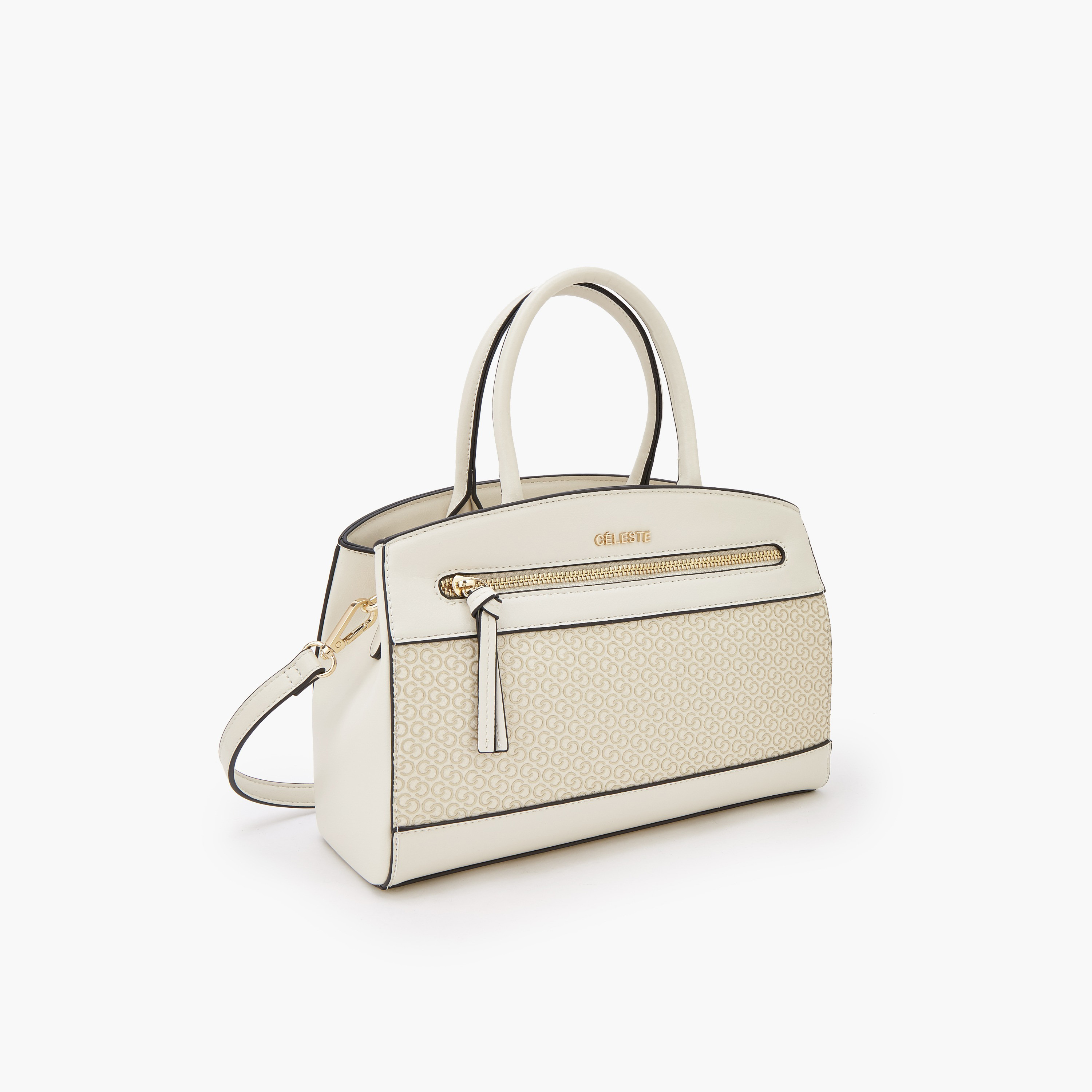 شنطة توت بطبعات مونورام وحمالة قابلة للفصل من سيليست-women-bagsandwallets-handbags-image-3