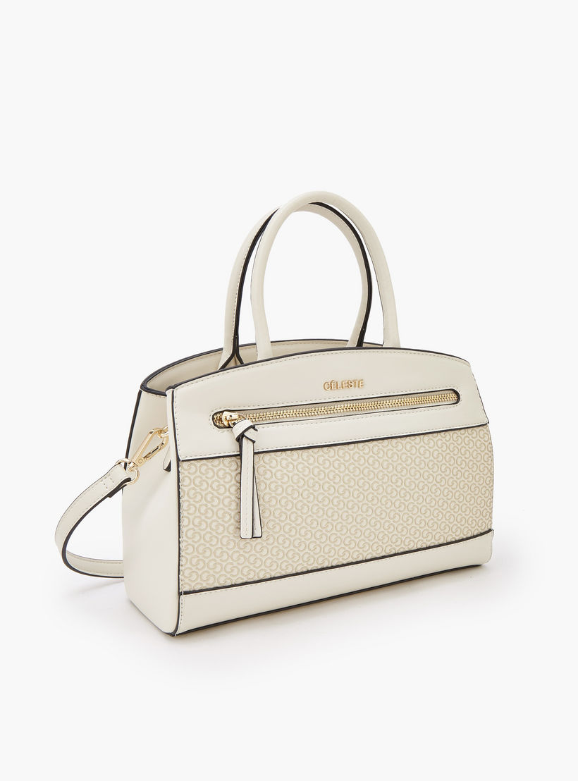 شنطة توت بطبعات مونورام وحمالة قابلة للفصل من سيليست-women-bagsandwallets-handbags-image-3