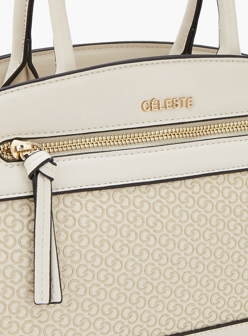 شنطة توت بطبعات مونورام وحمالة قابلة للفصل من سيليست-women-bagsandwallets-handbags-image-4