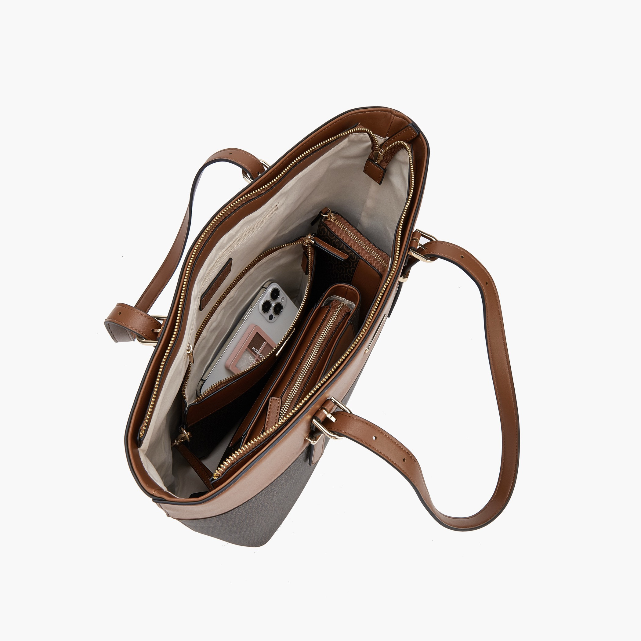 طقم شنط توت بطبعة مونوجرام وسحاب إغلاق من سيليست - طقم من 4 قطع-women-bagsandwallets-handbags-image-5