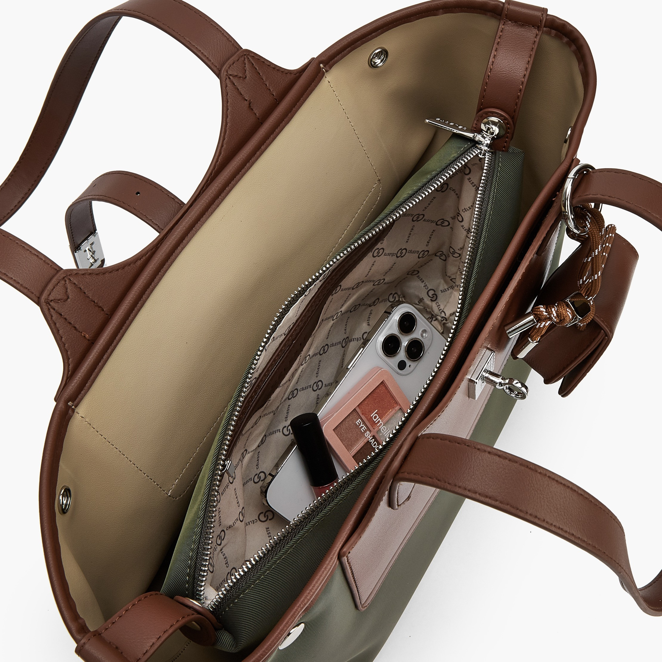 شنطة توتي بارزة الملمس بشنطة صغيرة وسحاب إغلاق من سيليست-women-bagsandwallets-handbags-image-10